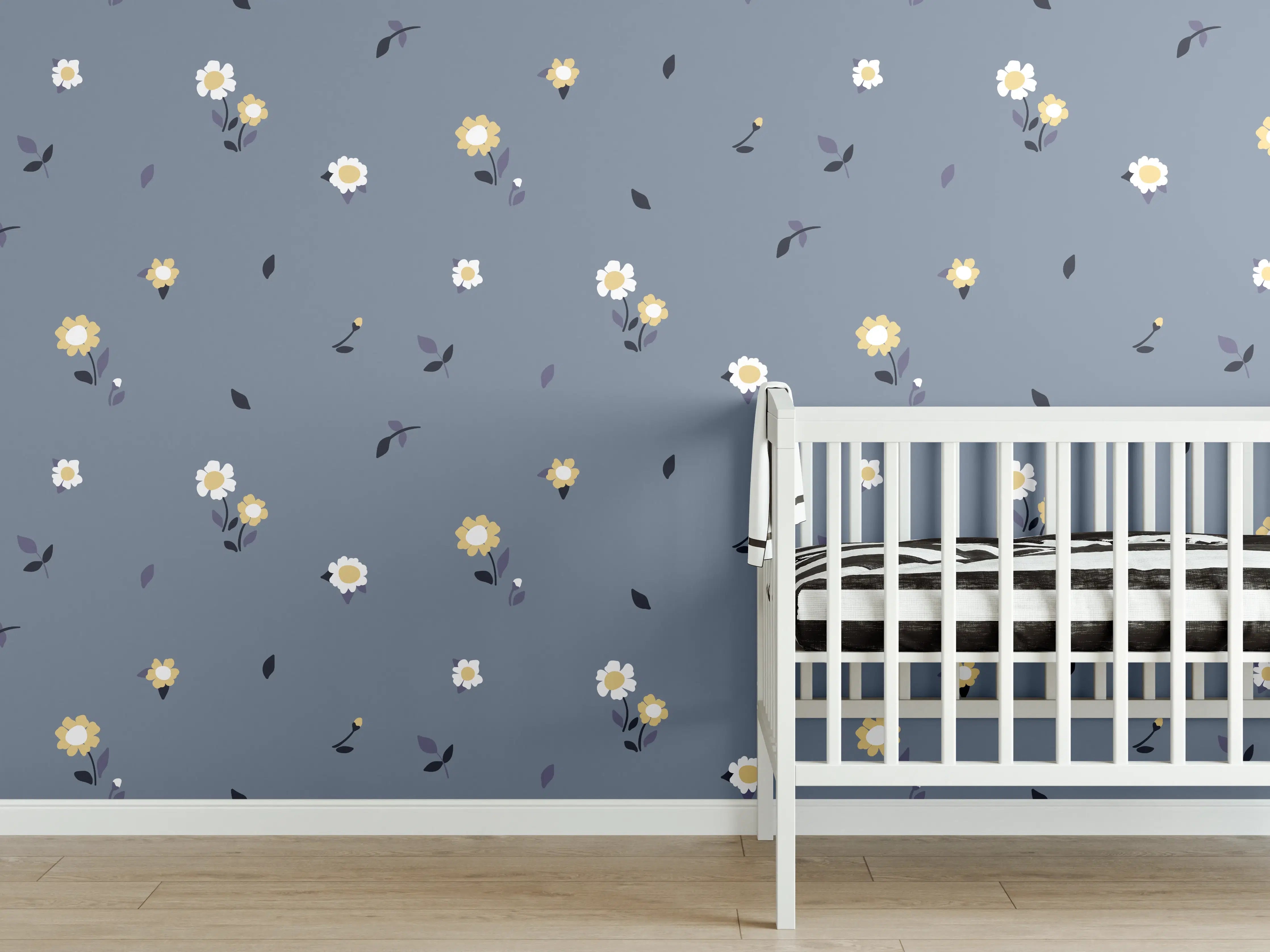 Babyzimmer Wandgestaltung - Vintage Bloom Ditsy Blumenmuster