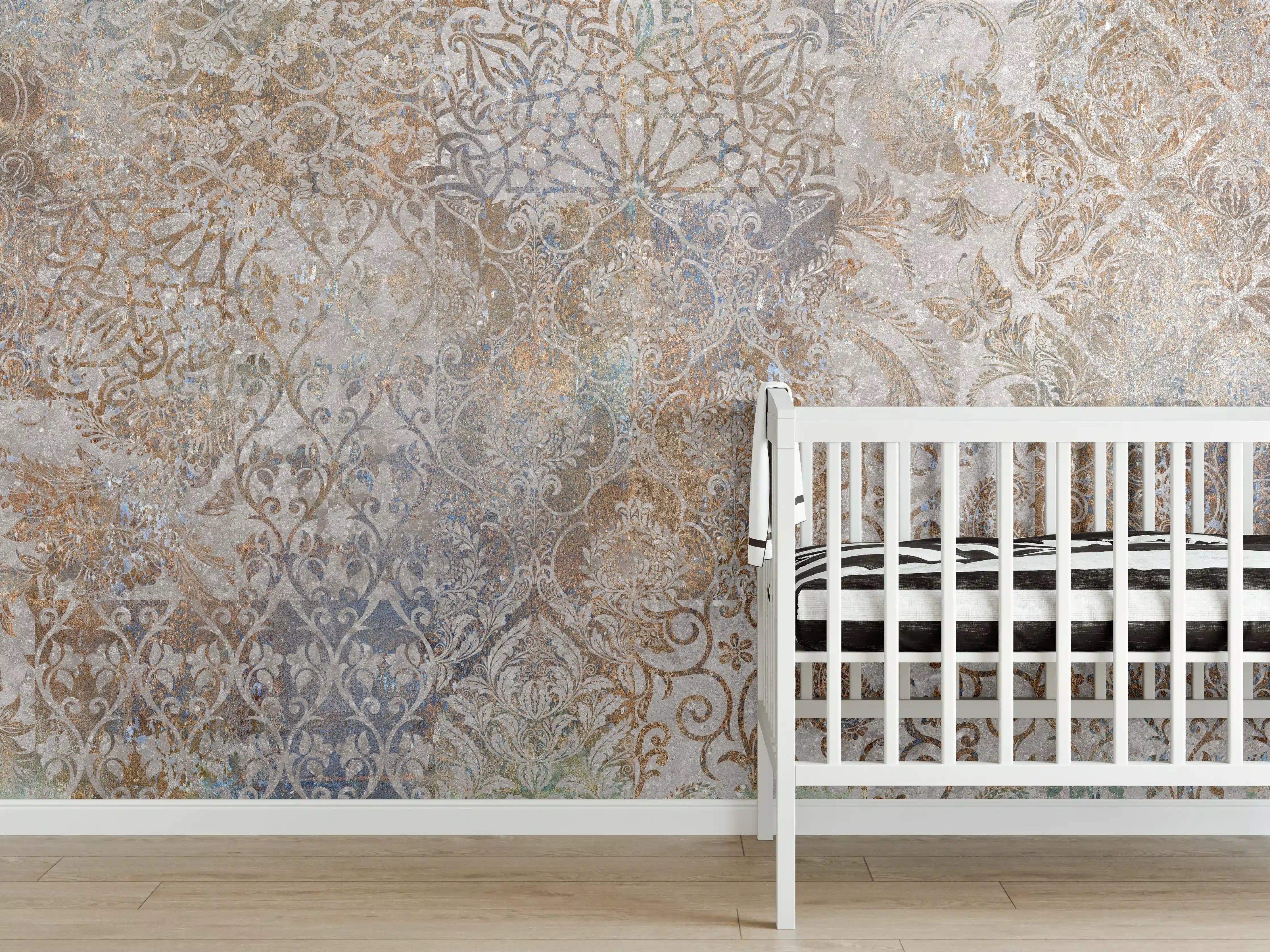 Babyzimmer Wandgestaltung - Vintage Florales Design