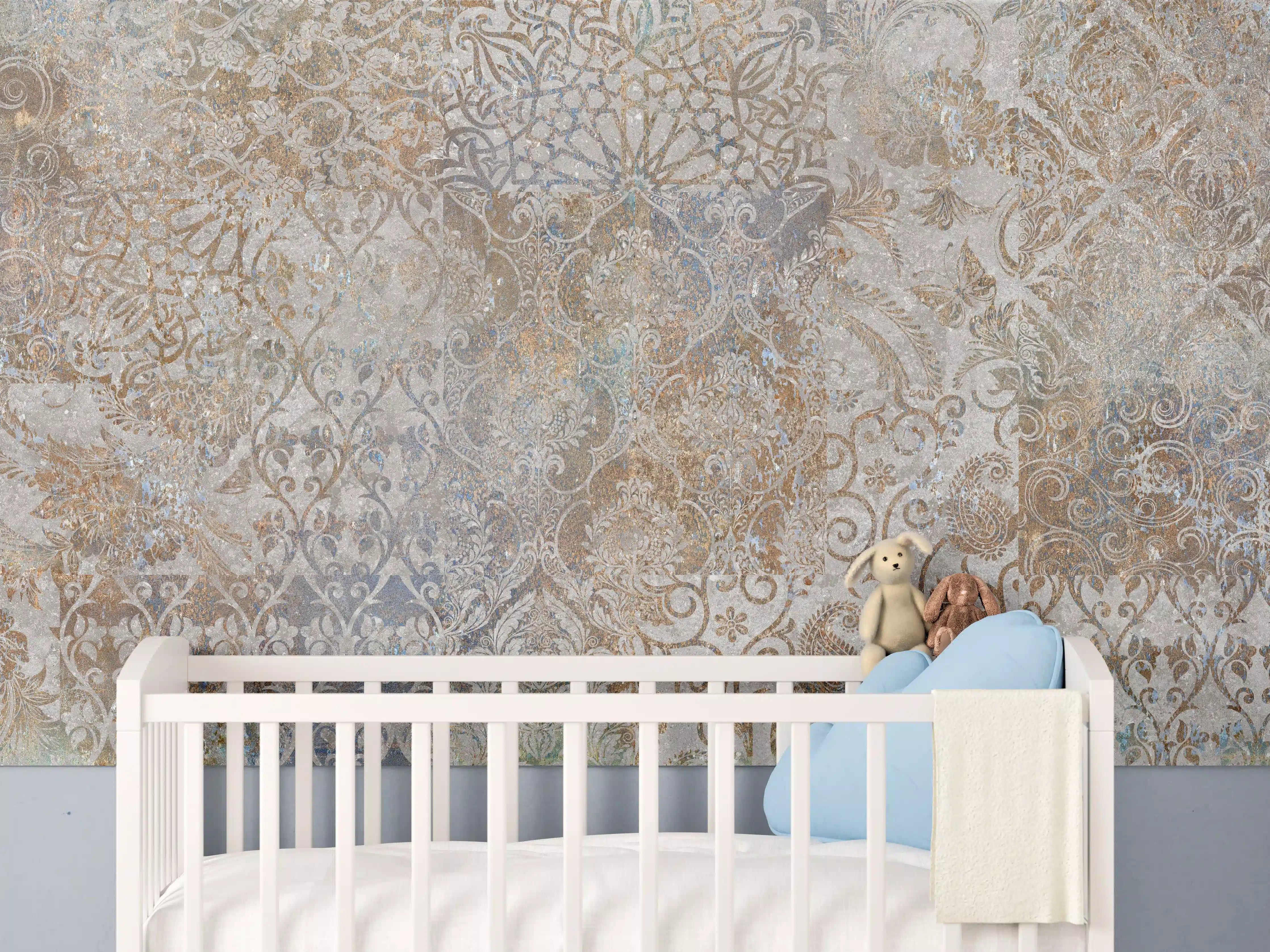 Babyzimmer Wandgestaltung - Vintage Florales Design