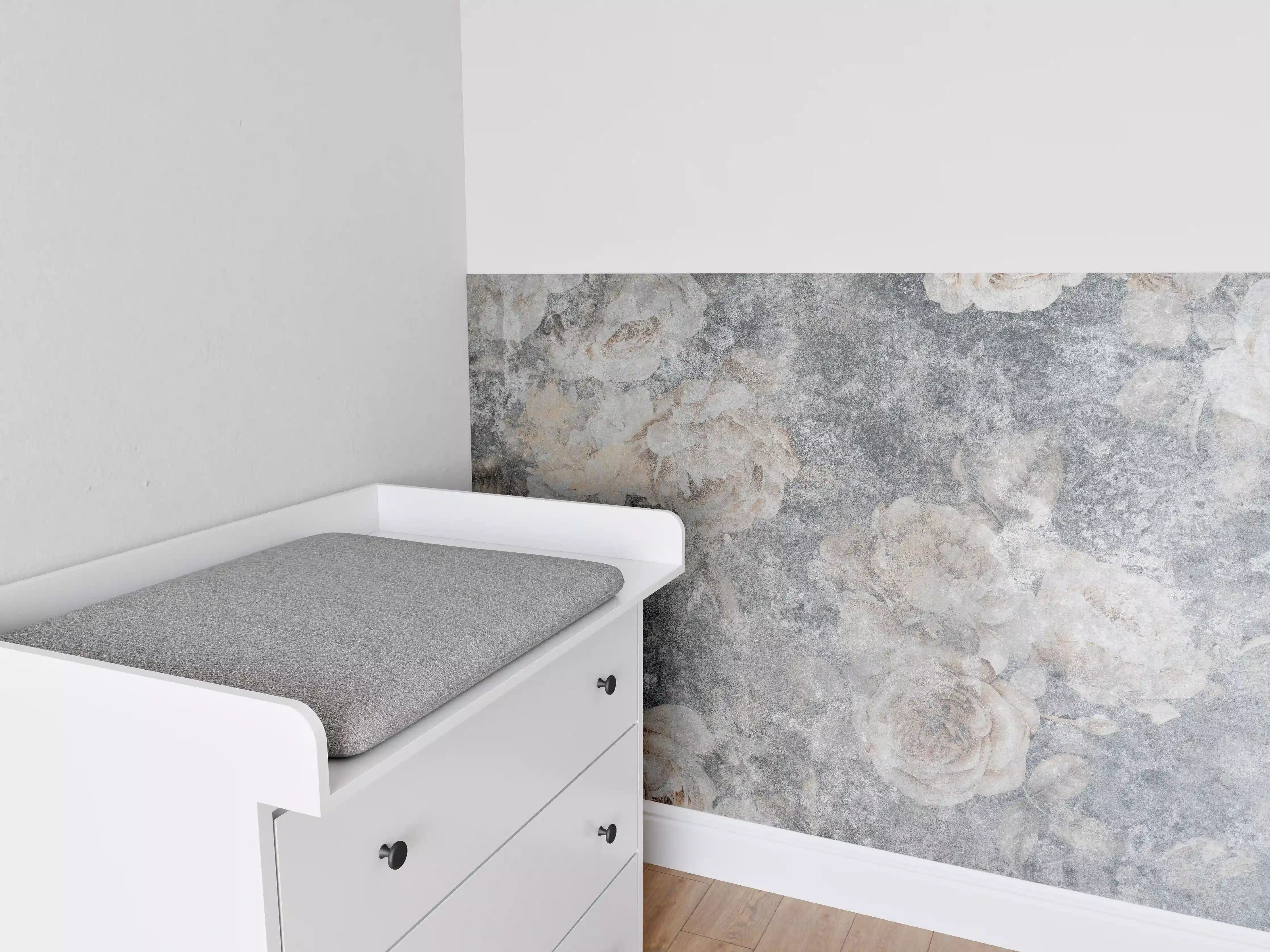 Babyzimmer Wandgestaltung - Vintage Rosenmuster