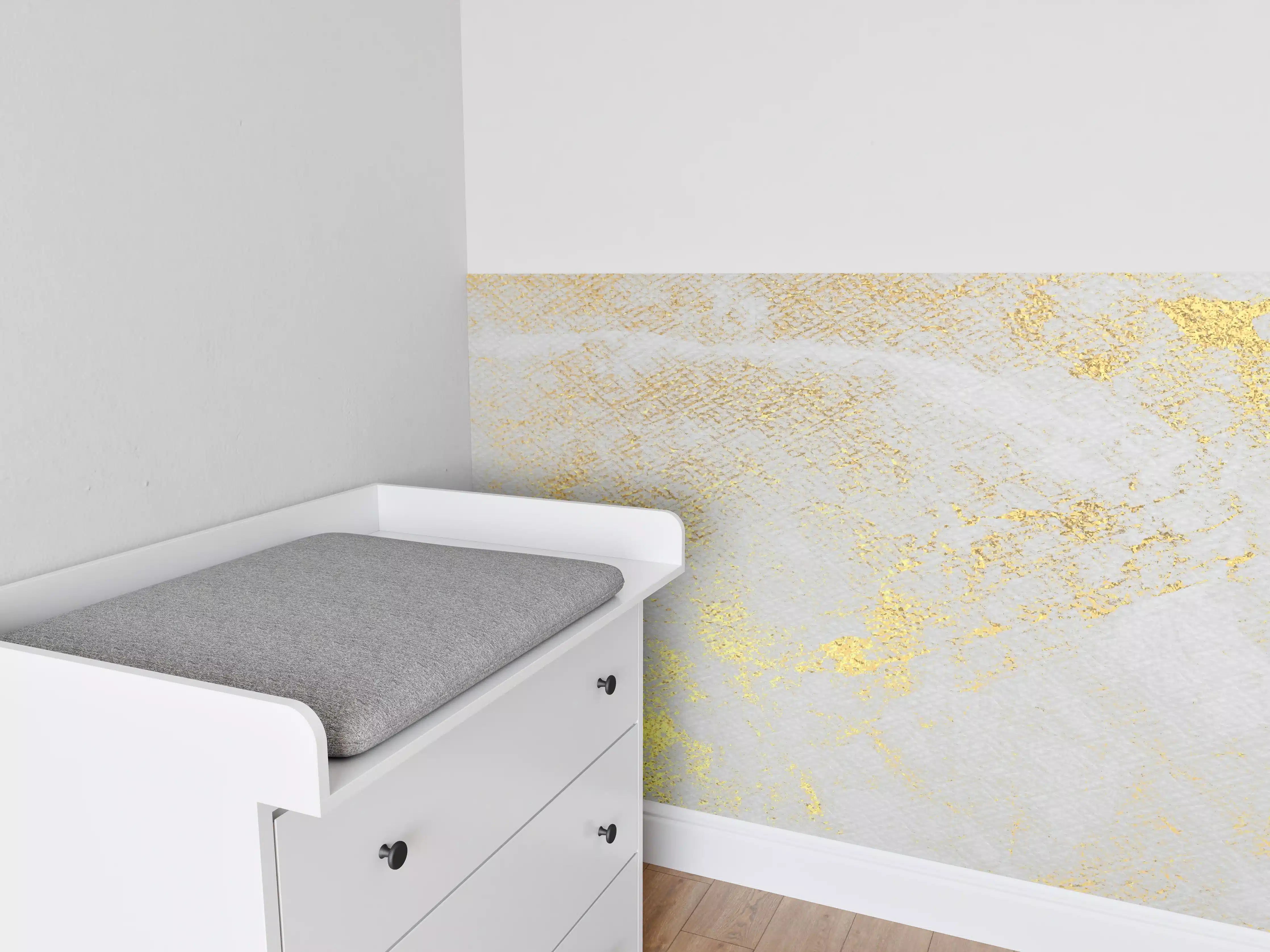 Babyzimmer Wandgestaltung - Vintage Zement - Gold