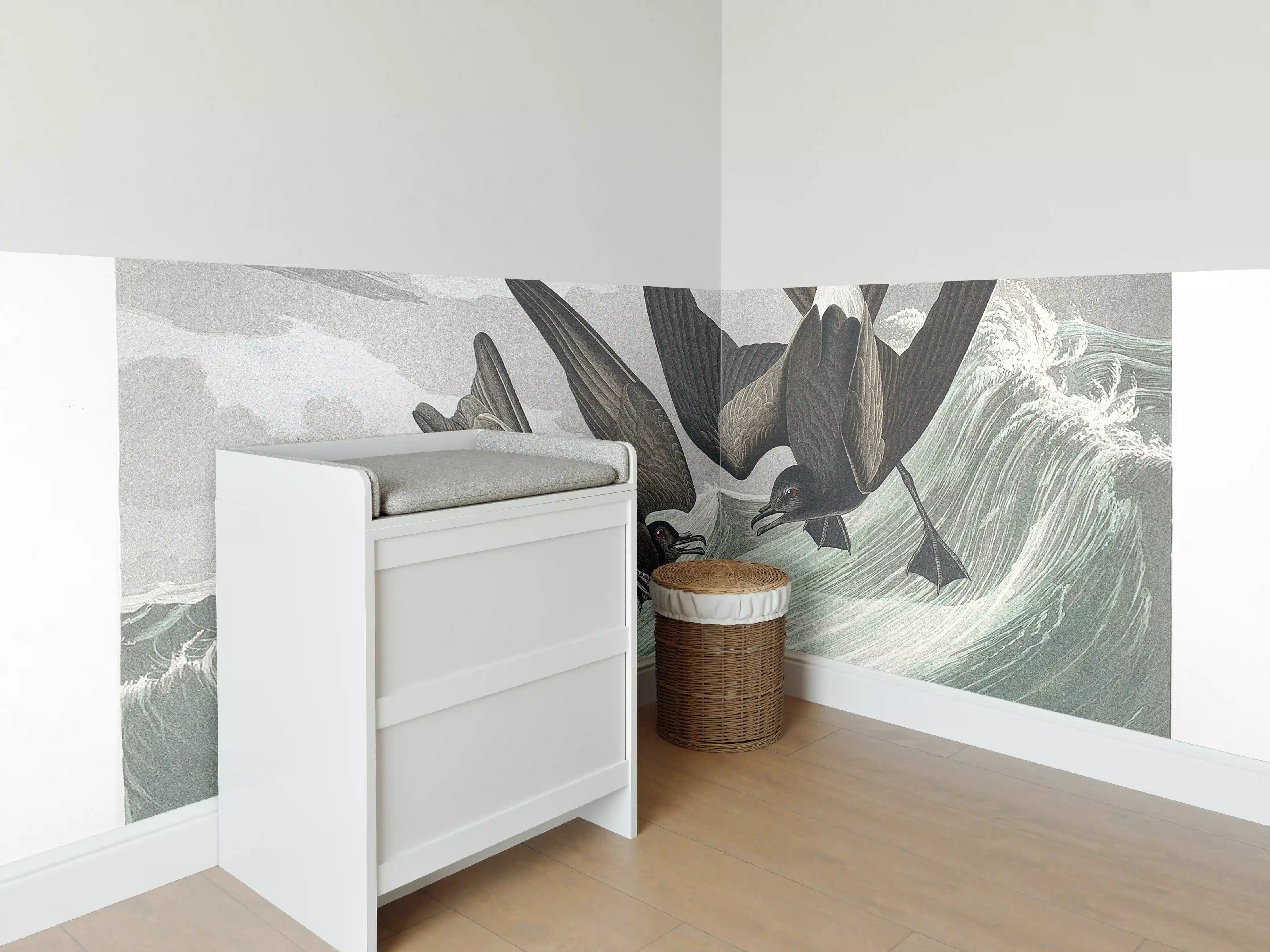 Babyzimmer Wandgestaltung - Vögel mitten im Meer - Robert Havell
