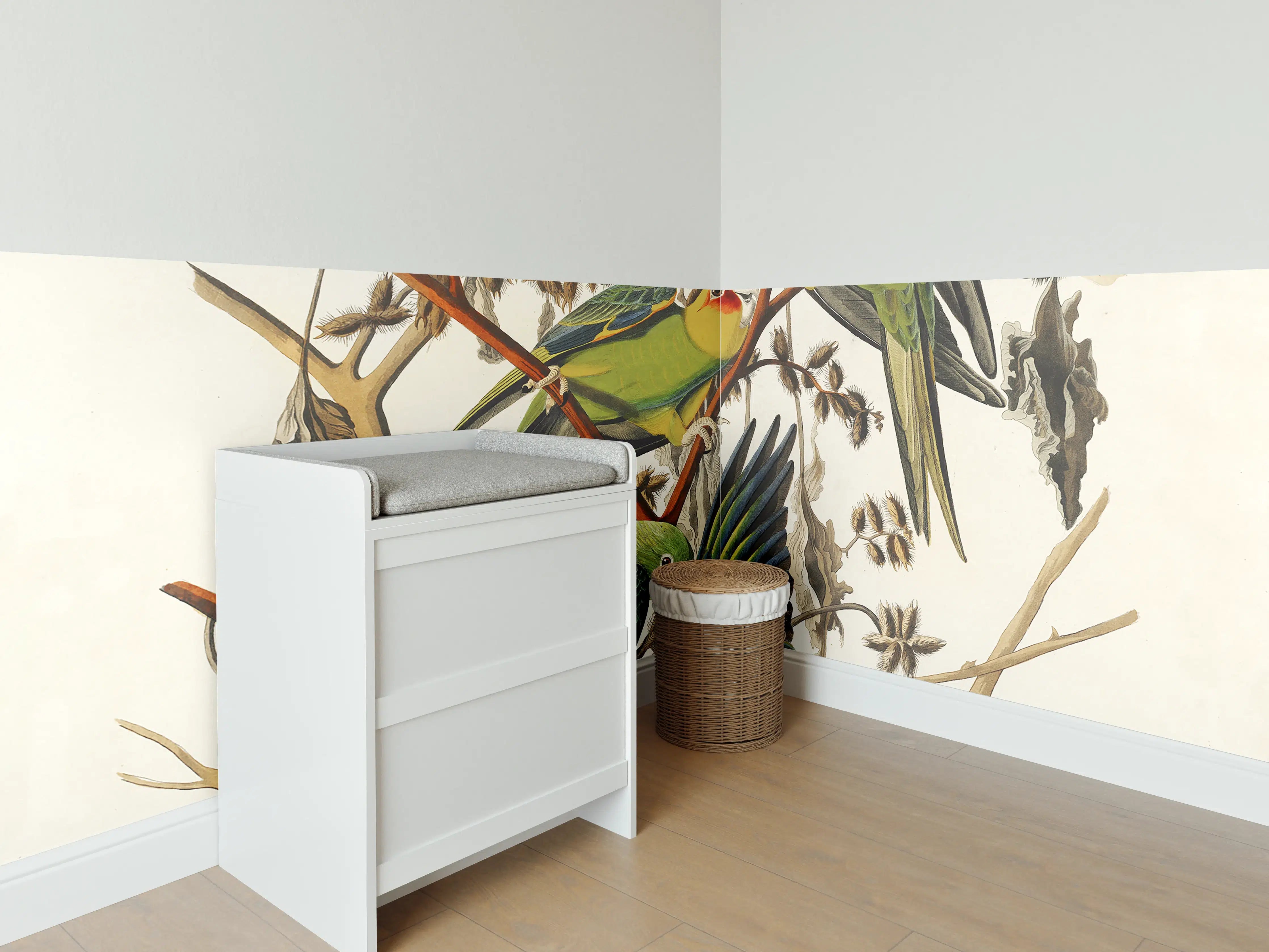 Babyzimmer Wandgestaltung - Vogel Portait - Robert Havell