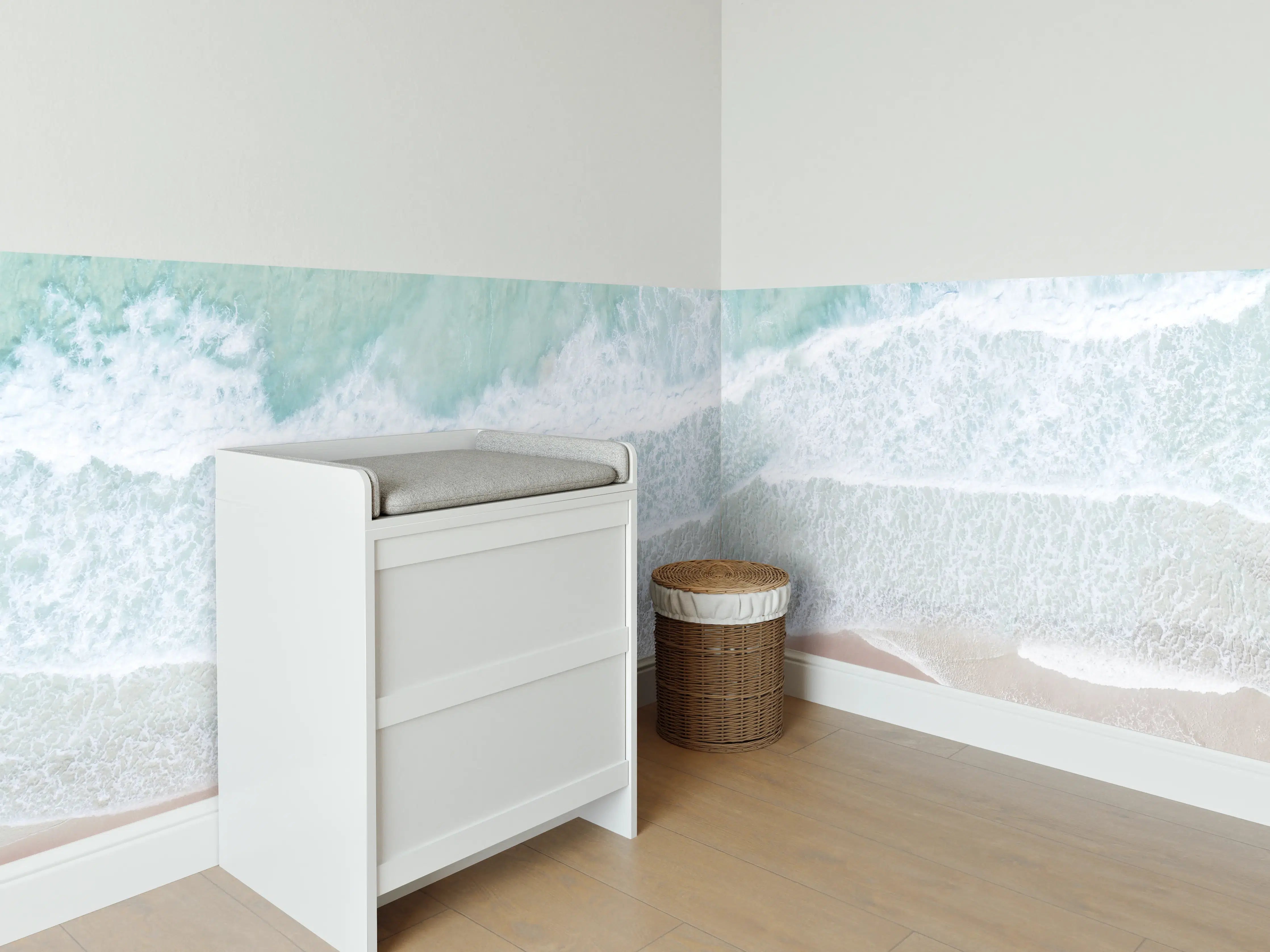 Babyzimmer Wandgestaltung - Vogelperspektive - Ozean an der Küste