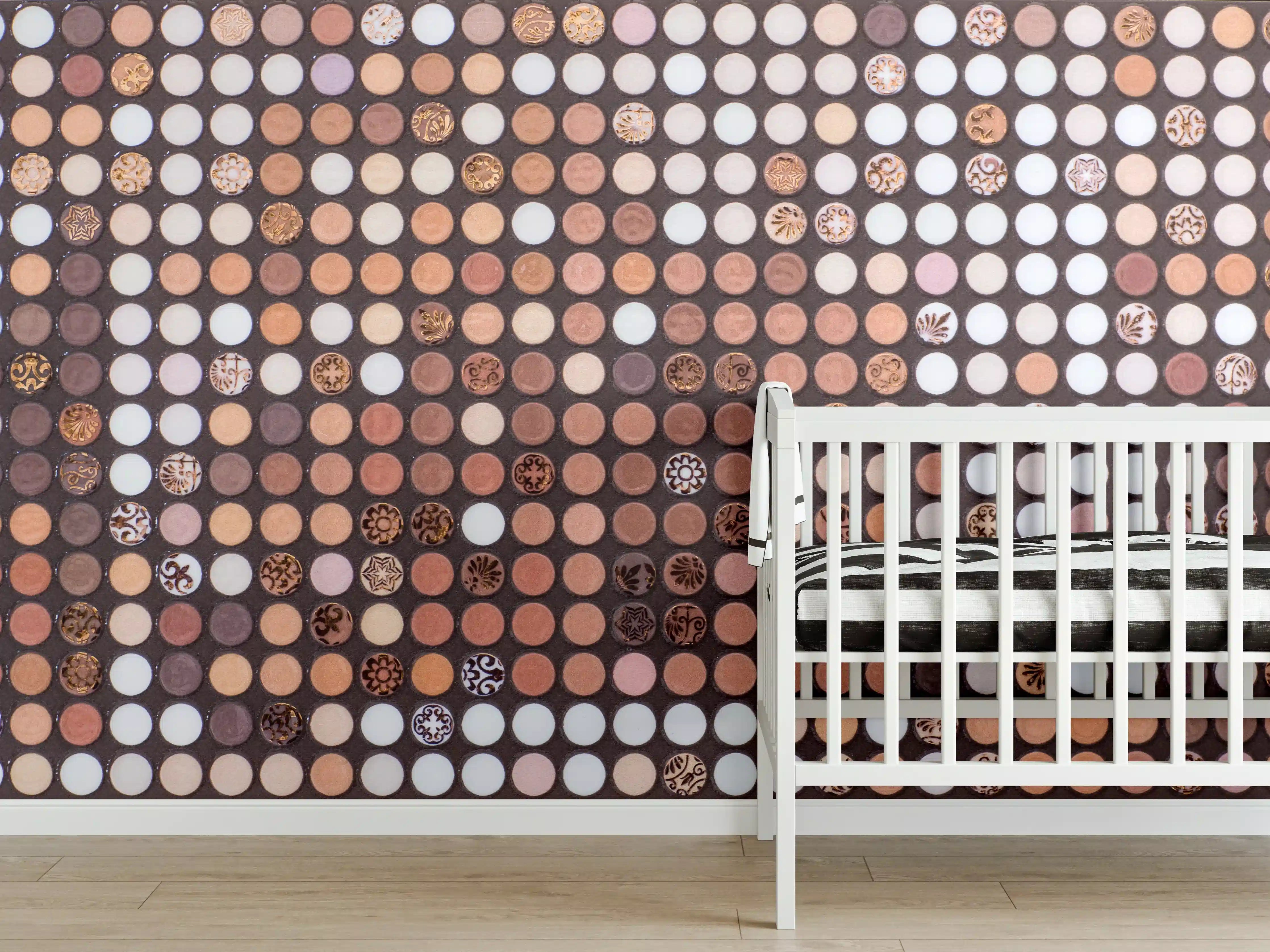 Babyzimmer Wandgestaltung - Warme Holz- und Kupfer-Töne