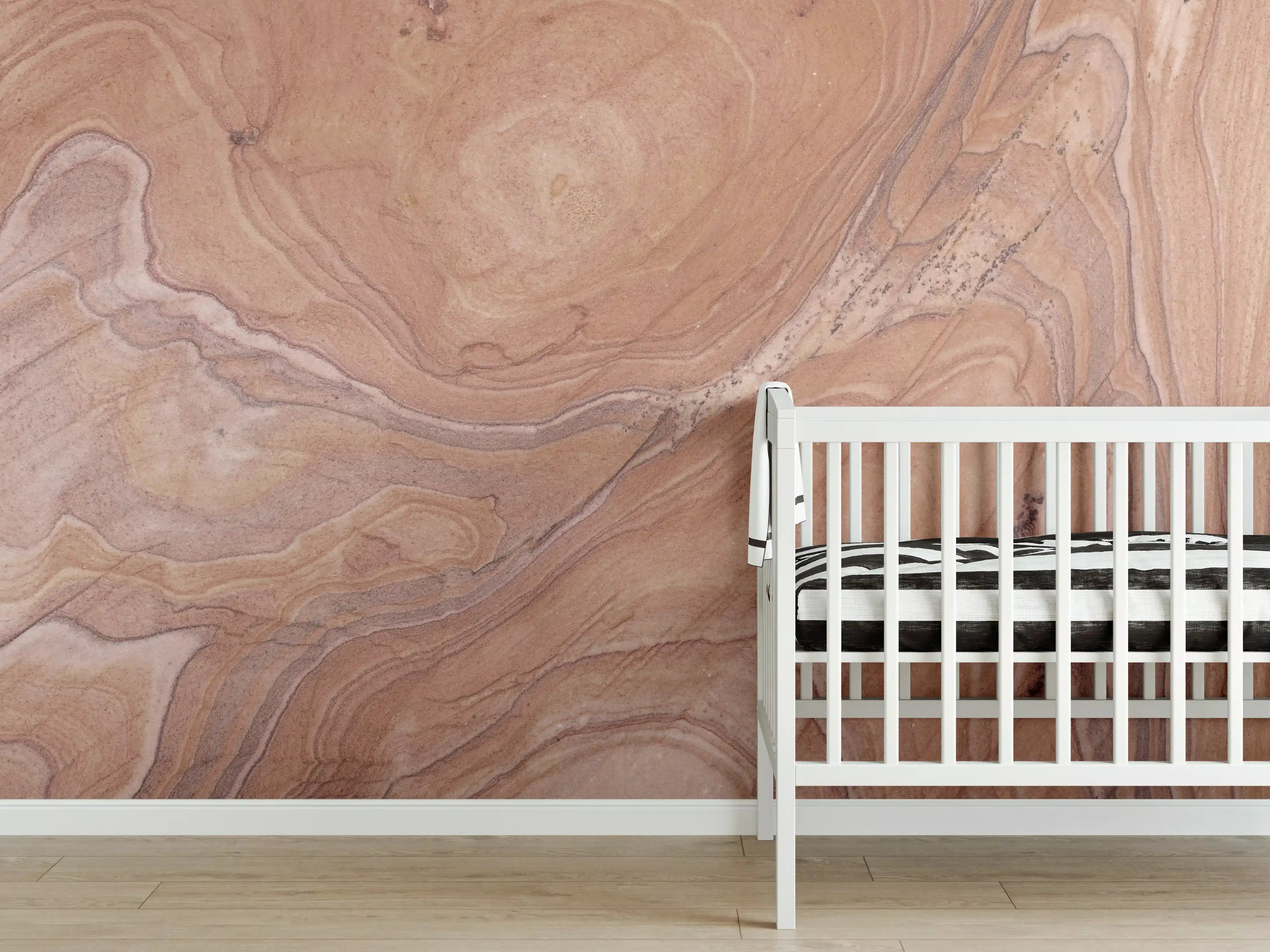 Babyzimmer Wandgestaltung - Warmes Sandstein-Design