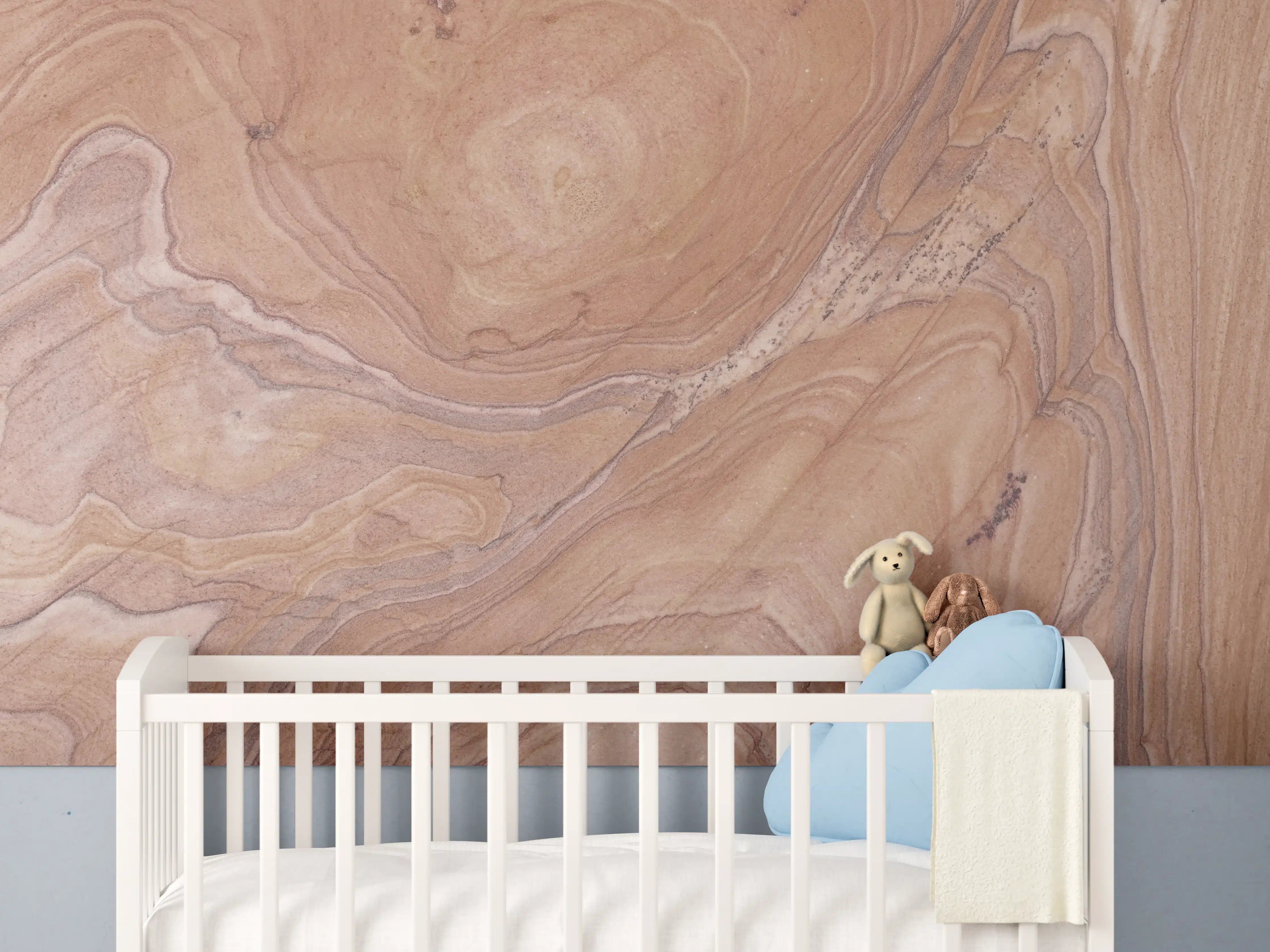 Babyzimmer Wandgestaltung - Warmes Sandstein-Design