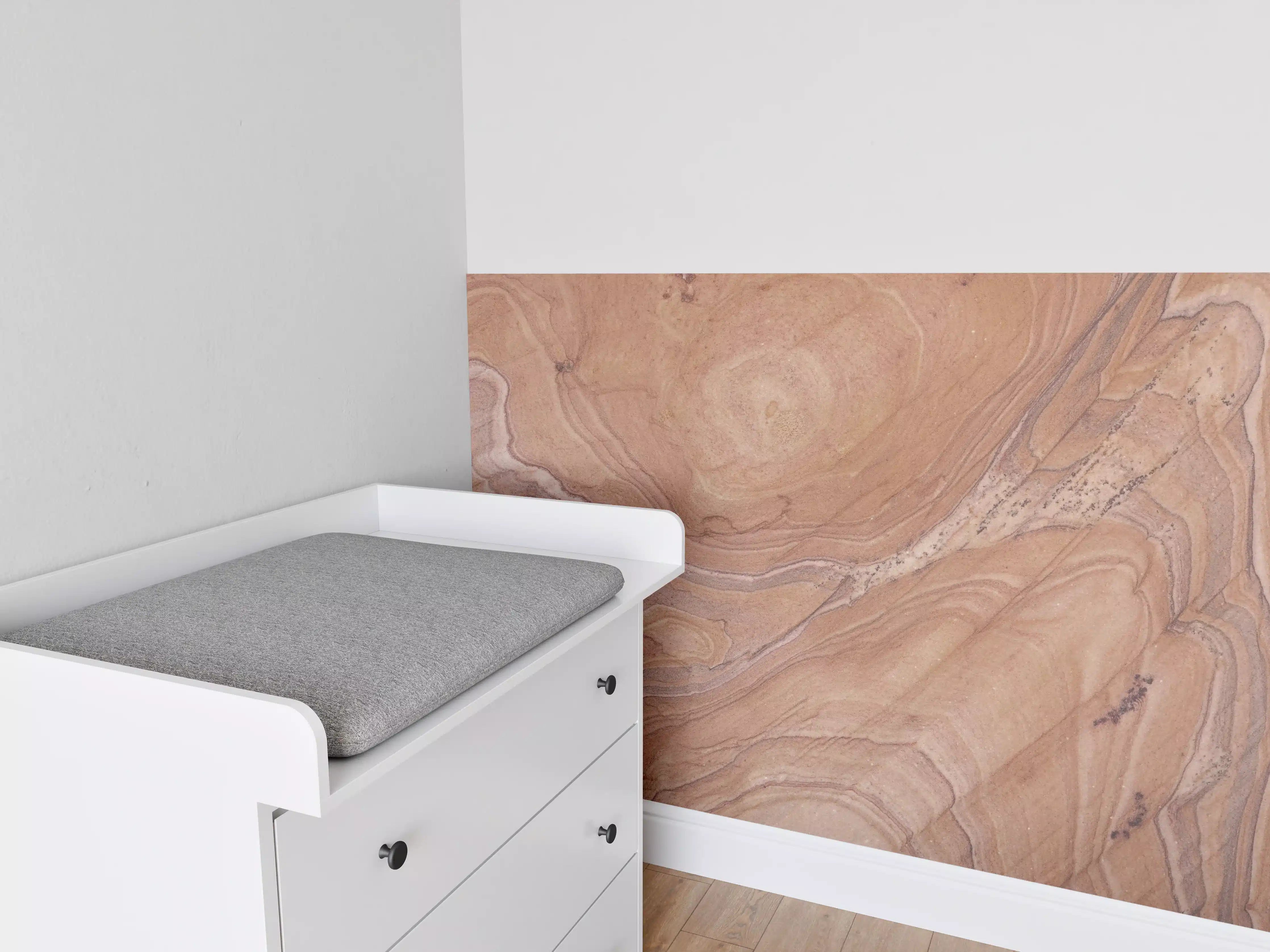 Babyzimmer Wandgestaltung - Warmes Sandstein-Design