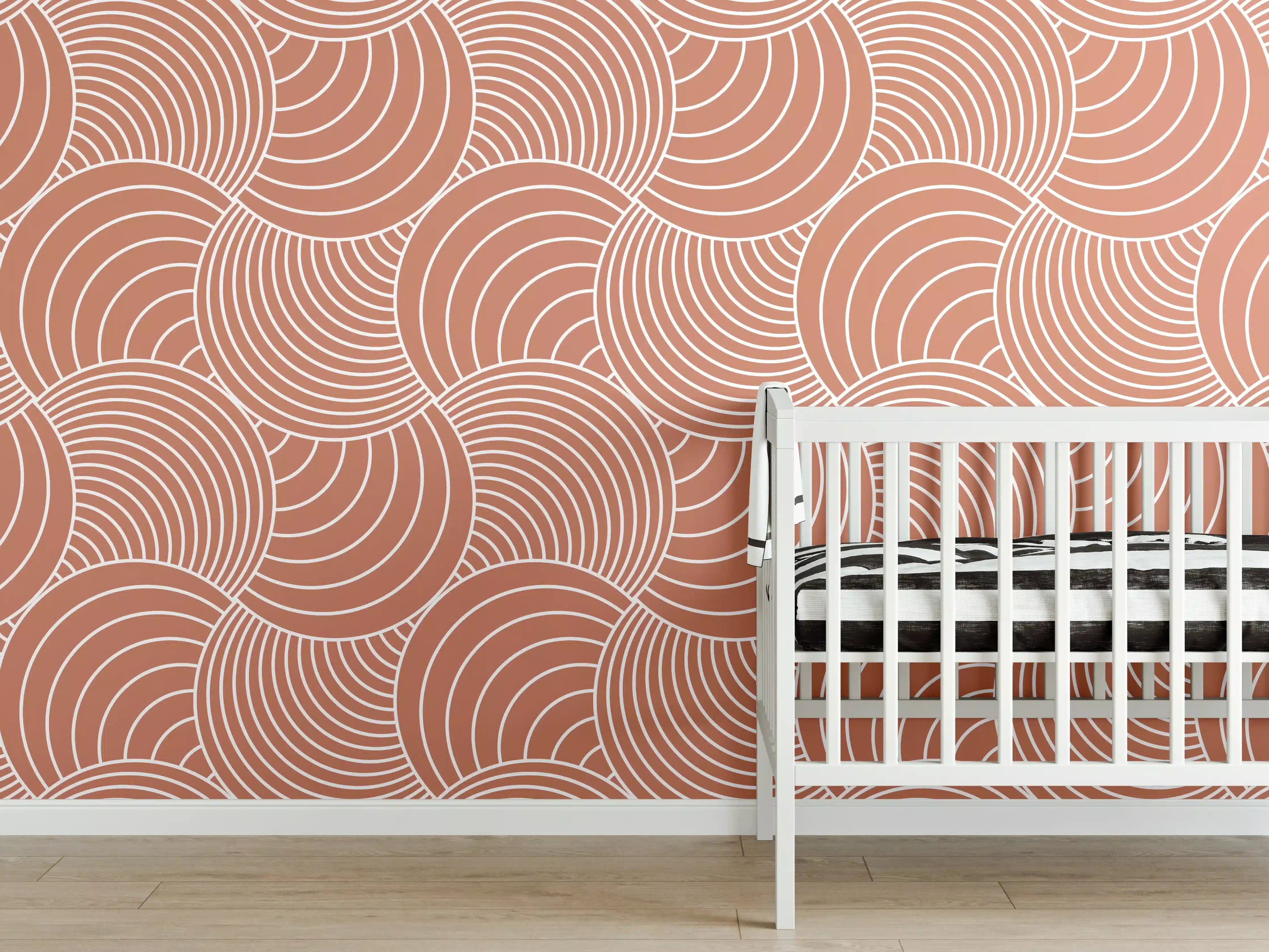 Babyzimmer Wandgestaltung - Warmes Terracotta-Motiv