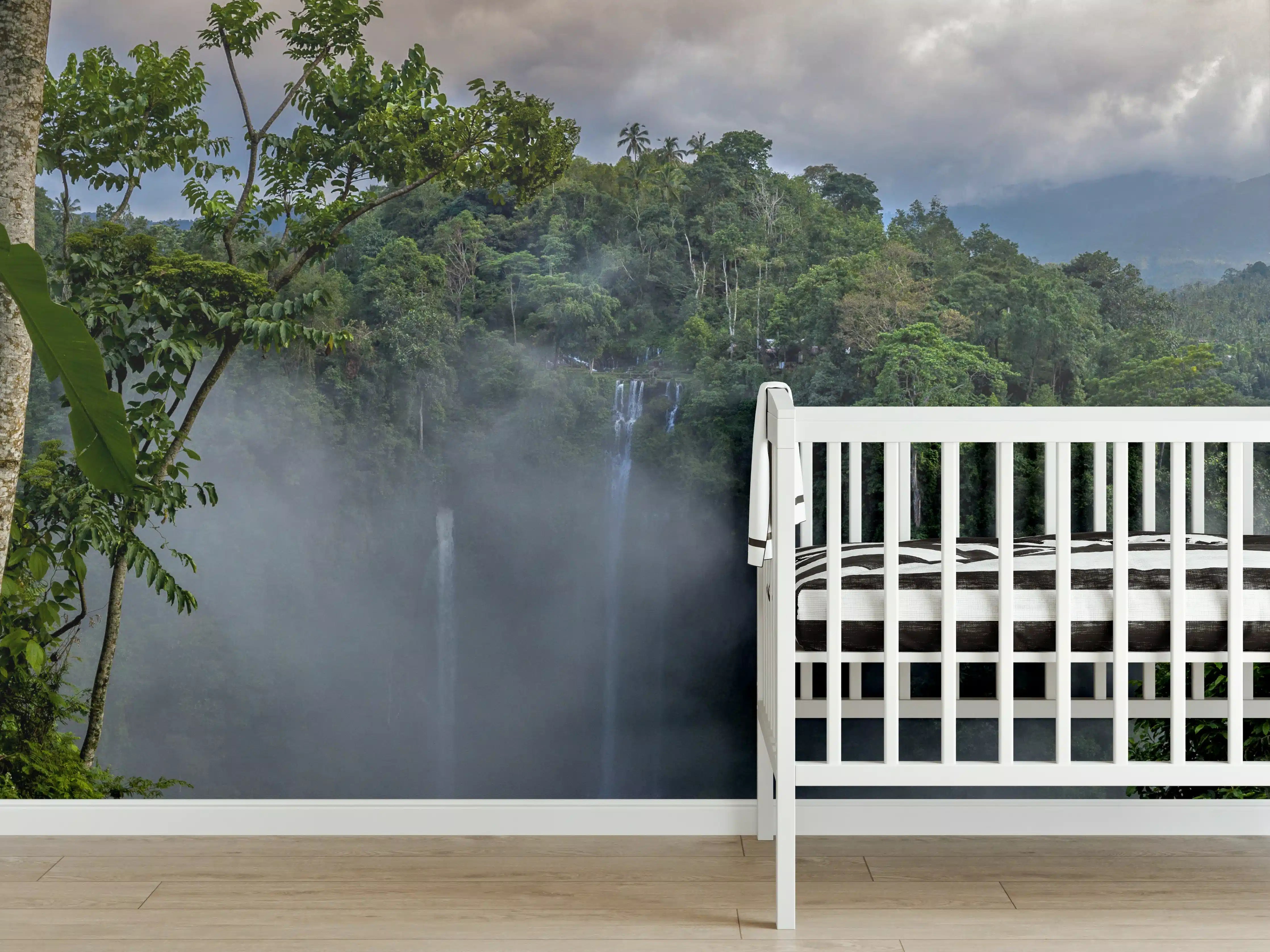 Babyzimmer Wandgestaltung - Wasserfälle im Regenwald