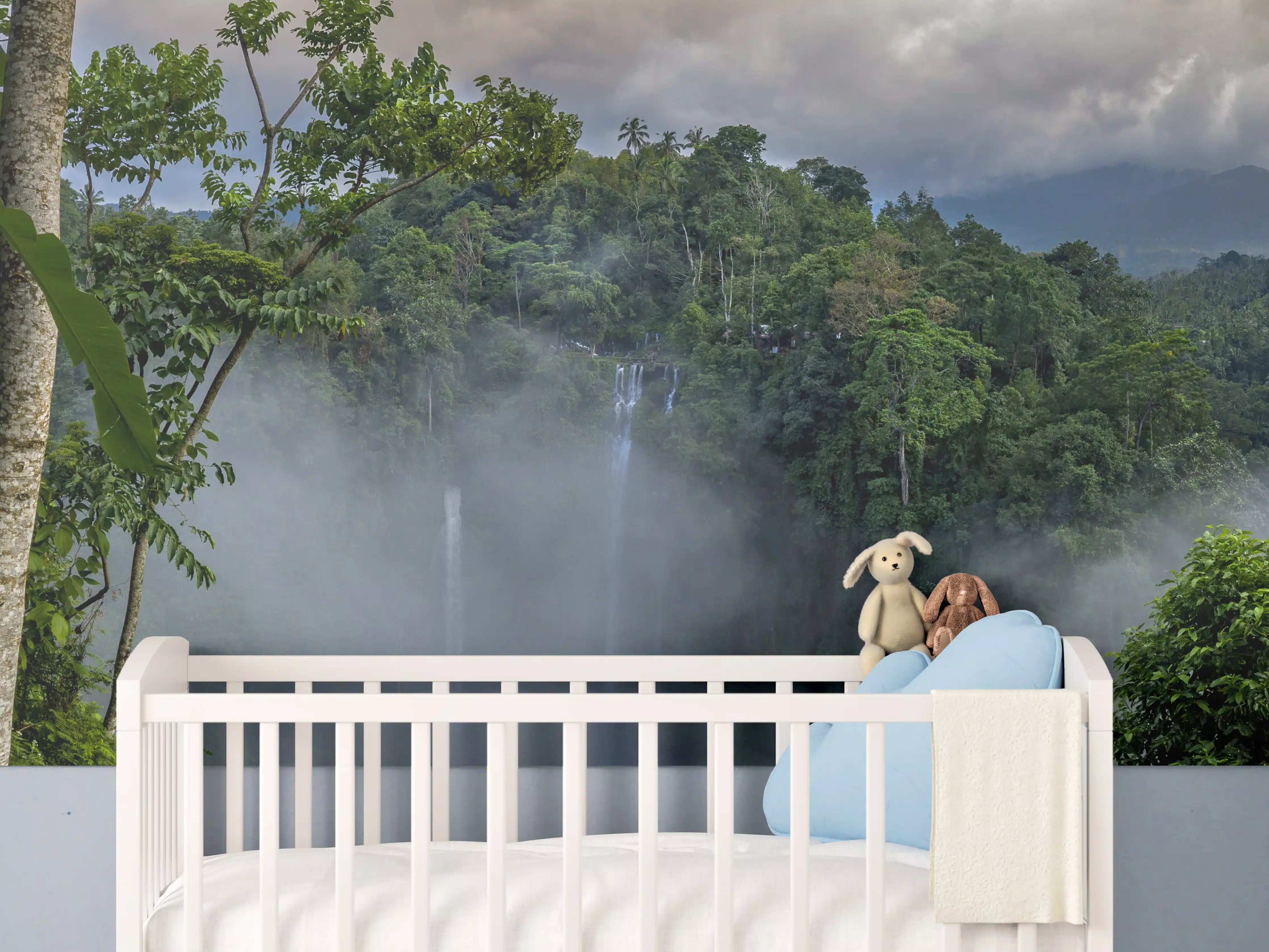 Babyzimmer Wandgestaltung - Wasserfälle im Regenwald