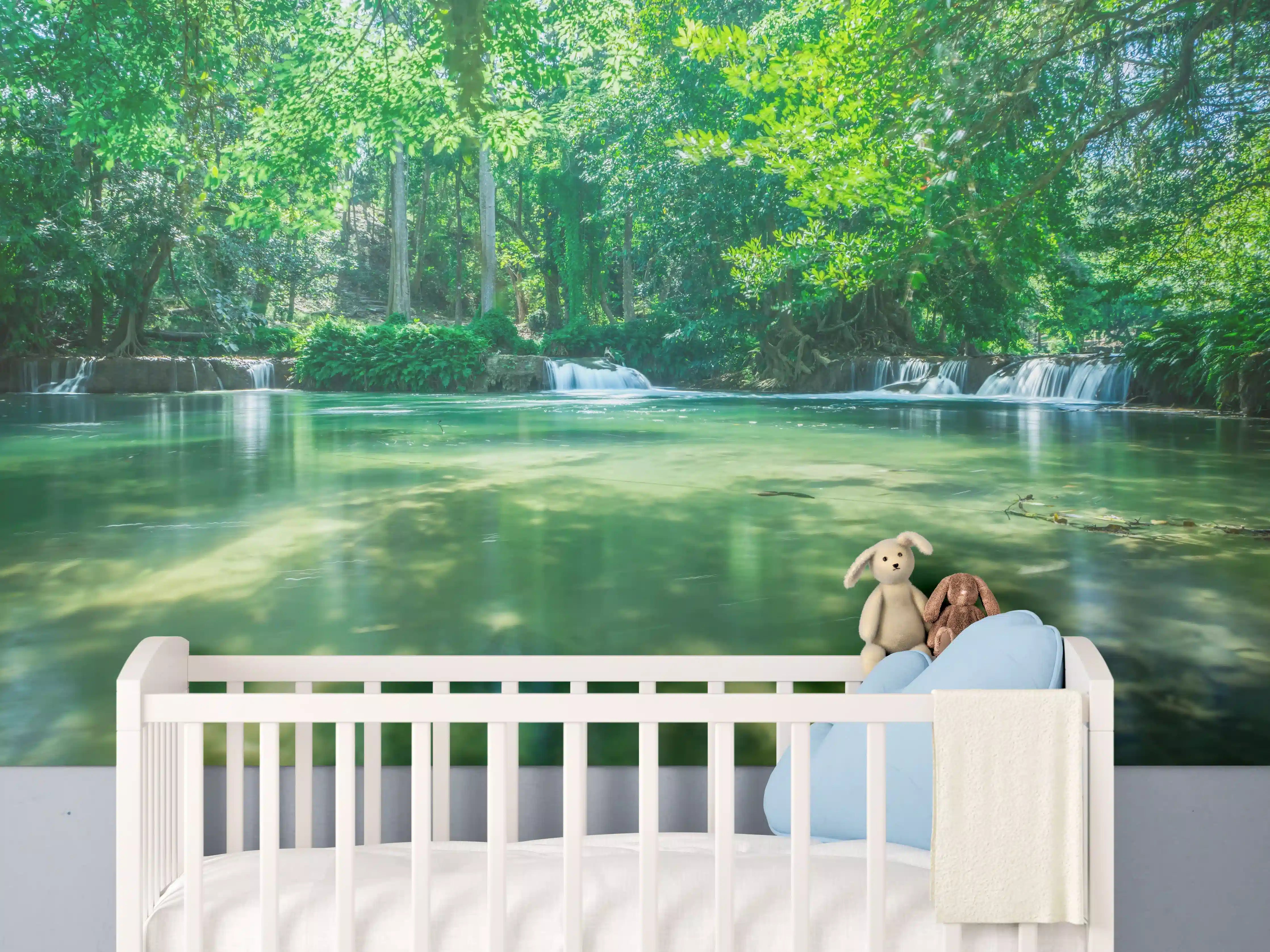 Babyzimmer Wandgestaltung - Wasserfall in Chet Sao No