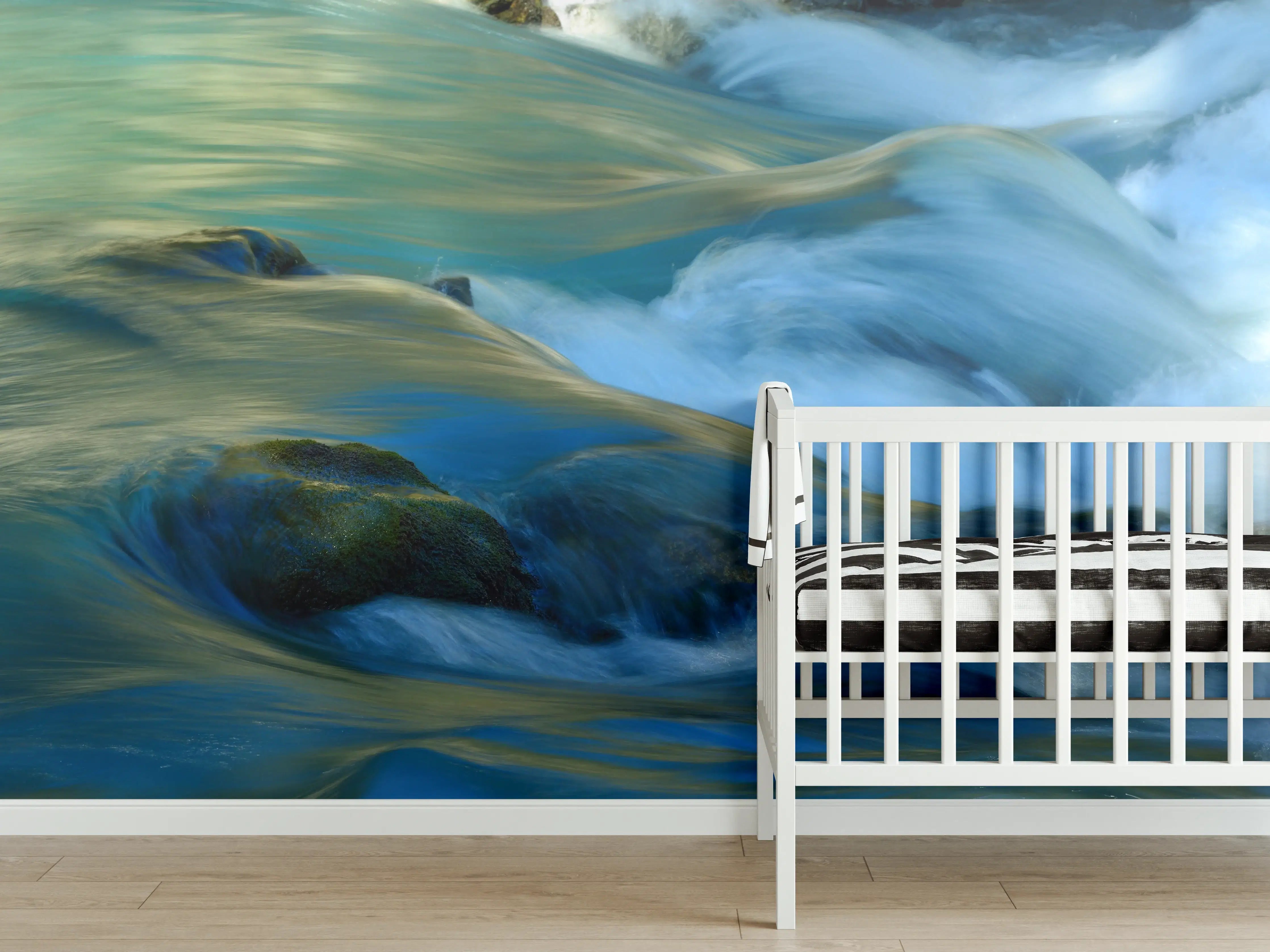 Babyzimmer Wandgestaltung - Wasserströmung im Kaukasus
