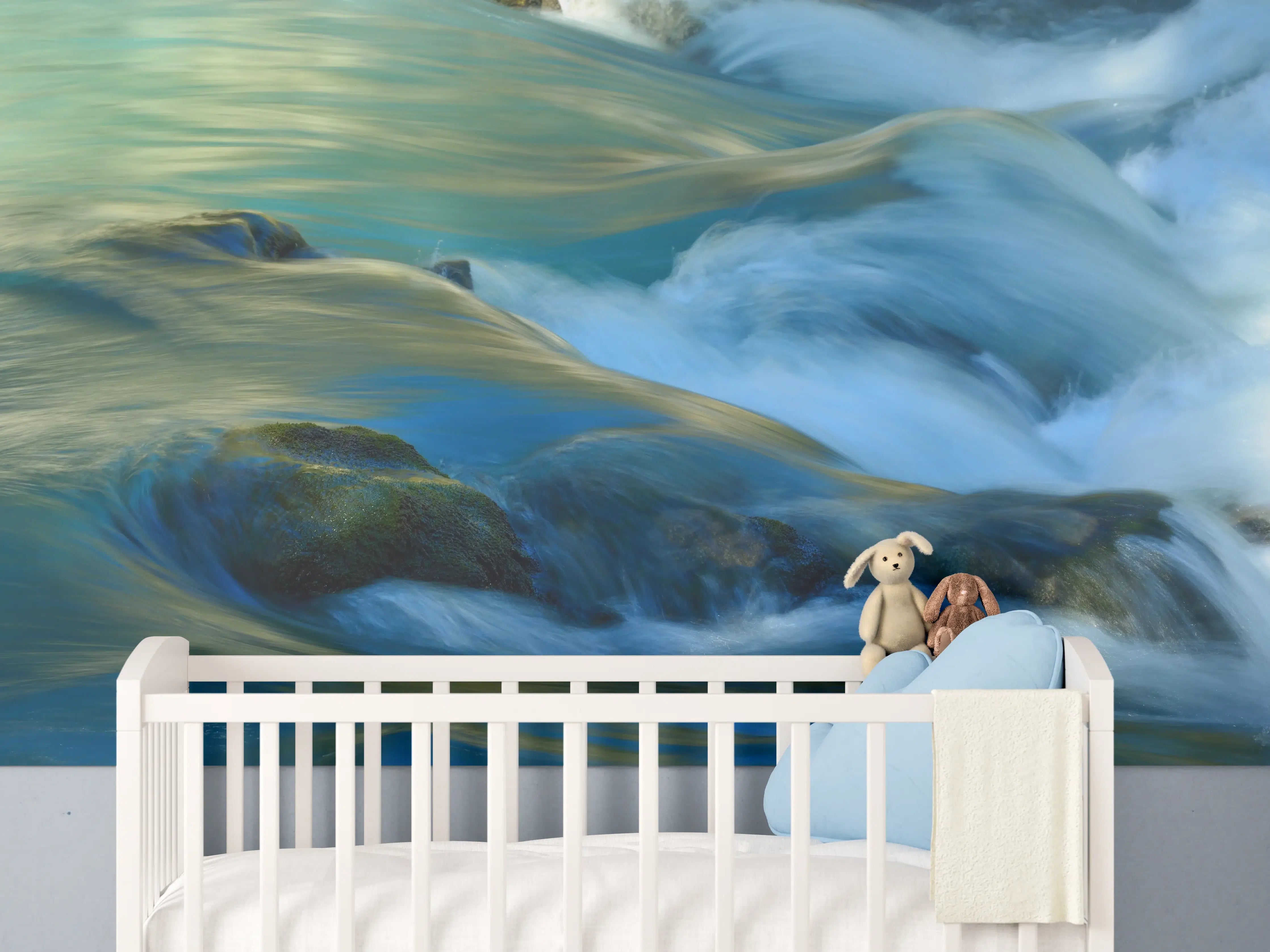 Babyzimmer Wandgestaltung - Wasserströmung im Kaukasus