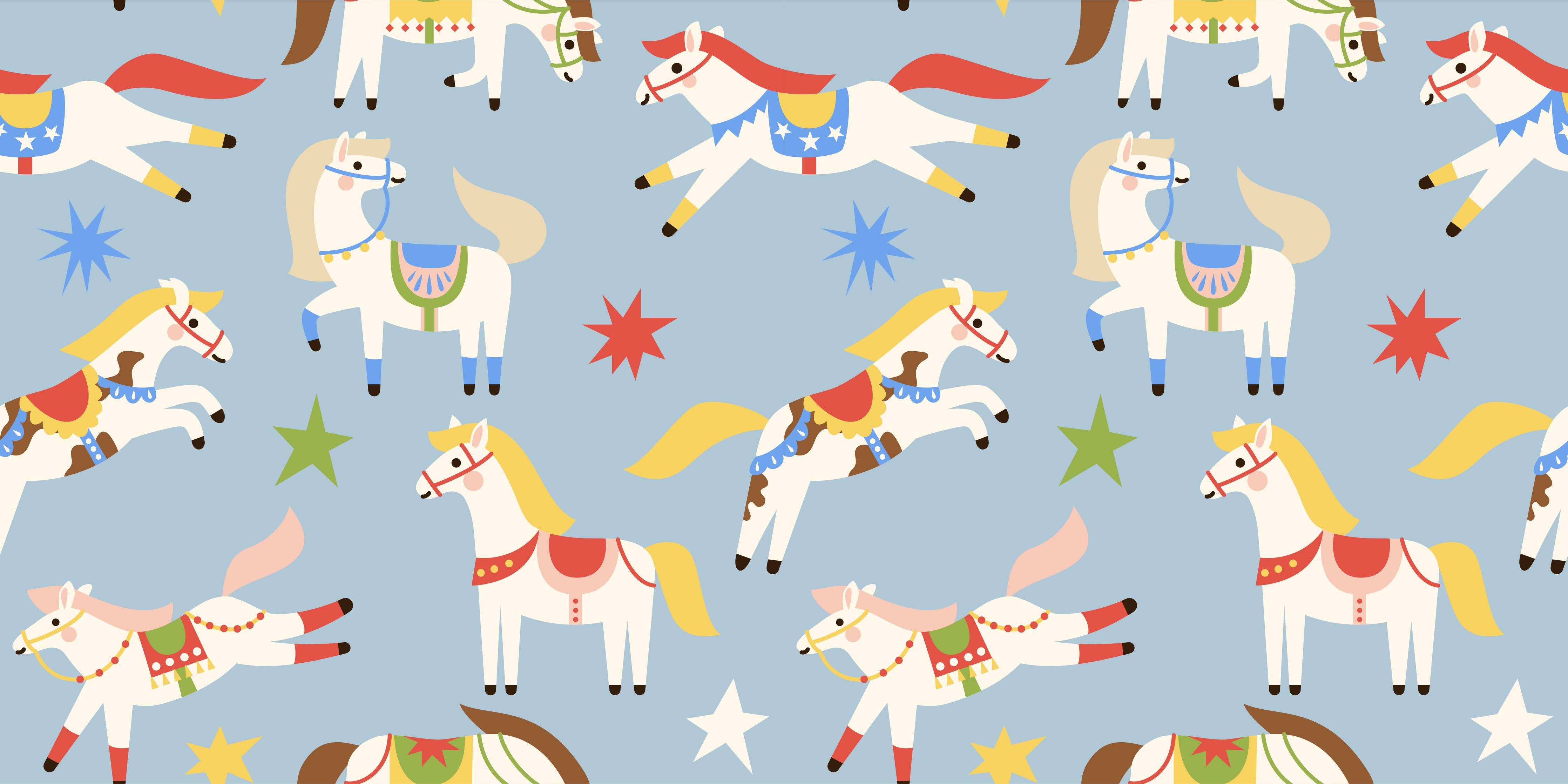 Babyzimmer Wandgestaltung-Weihnachtliche Silhouetten von Pferden