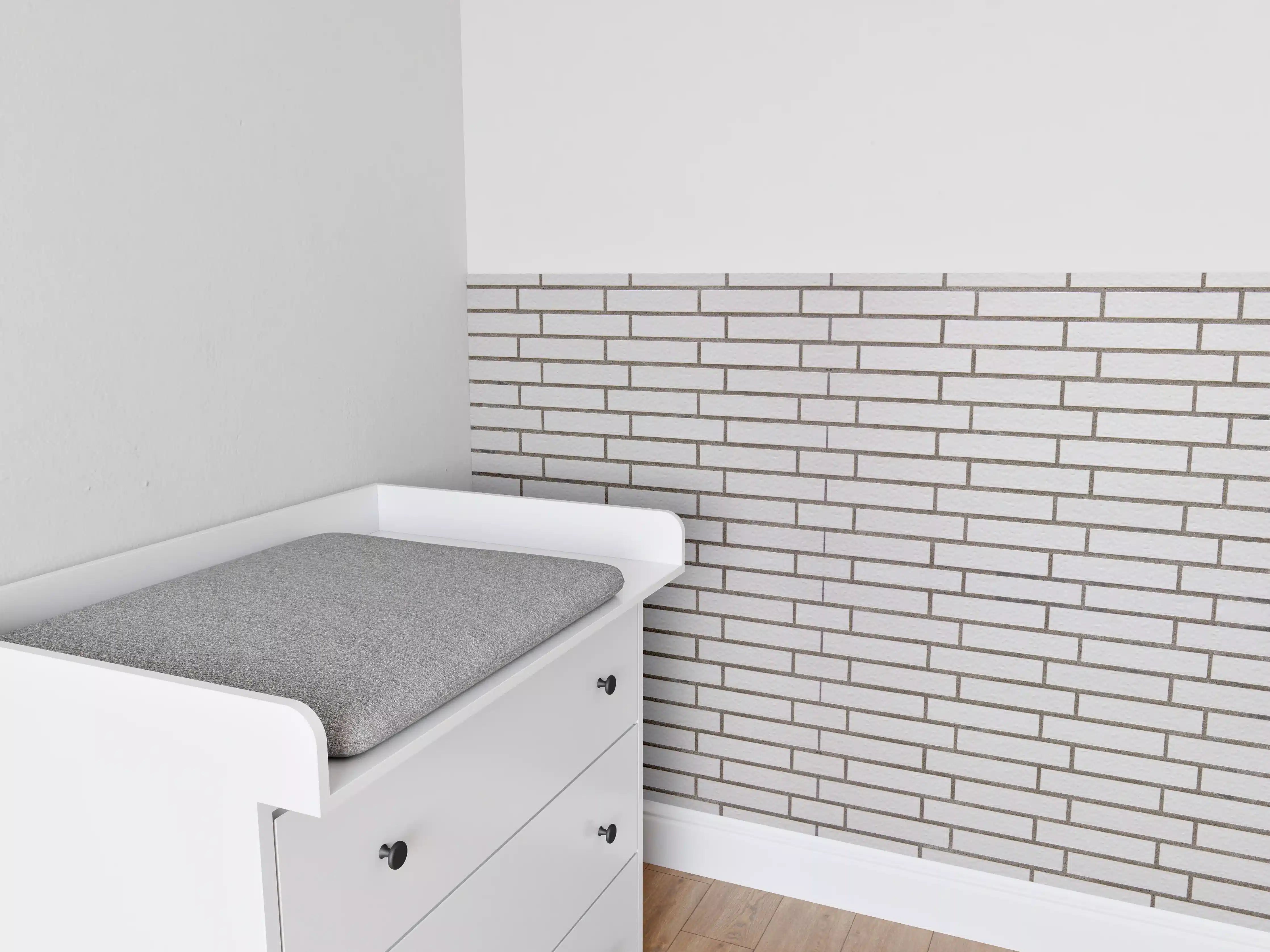 Babyzimmer Wandgestaltung - Weiß-Brauner Backsteinmauer