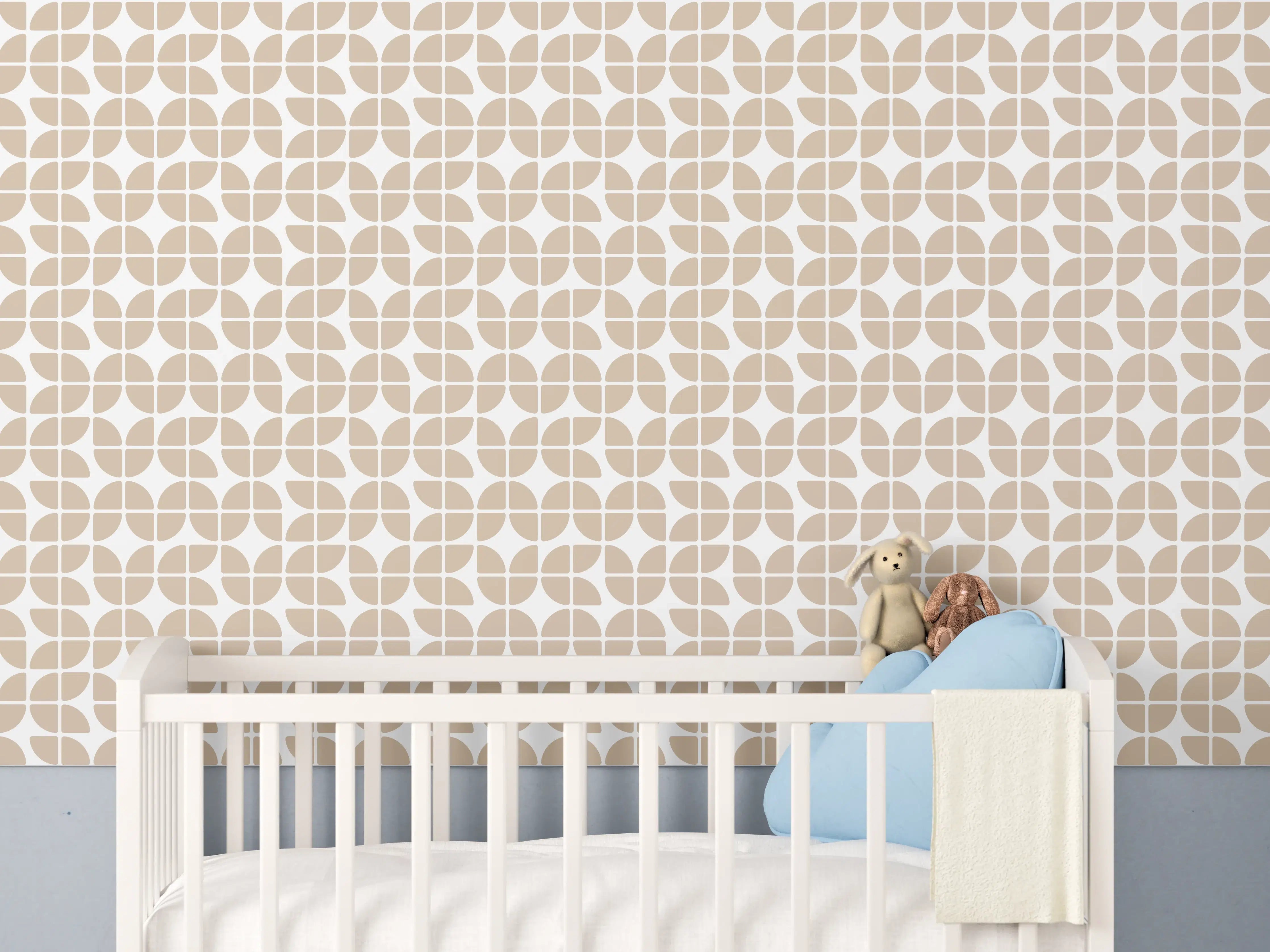 Babyzimmer Wandgestaltung - Weiß-Grau-Muster-Textur