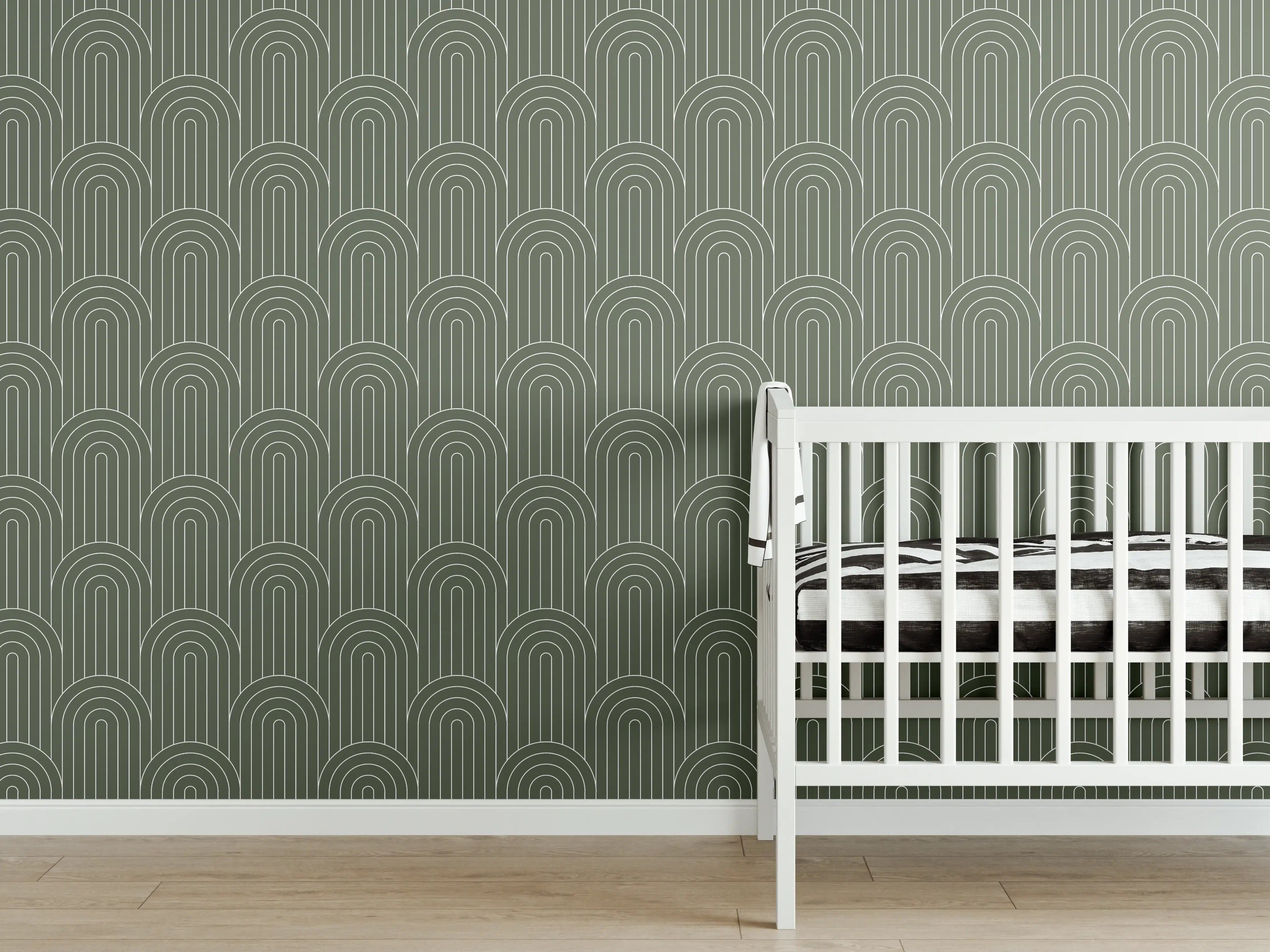 Babyzimmer Wandgestaltung - Weiß-Graue Architekturfassade