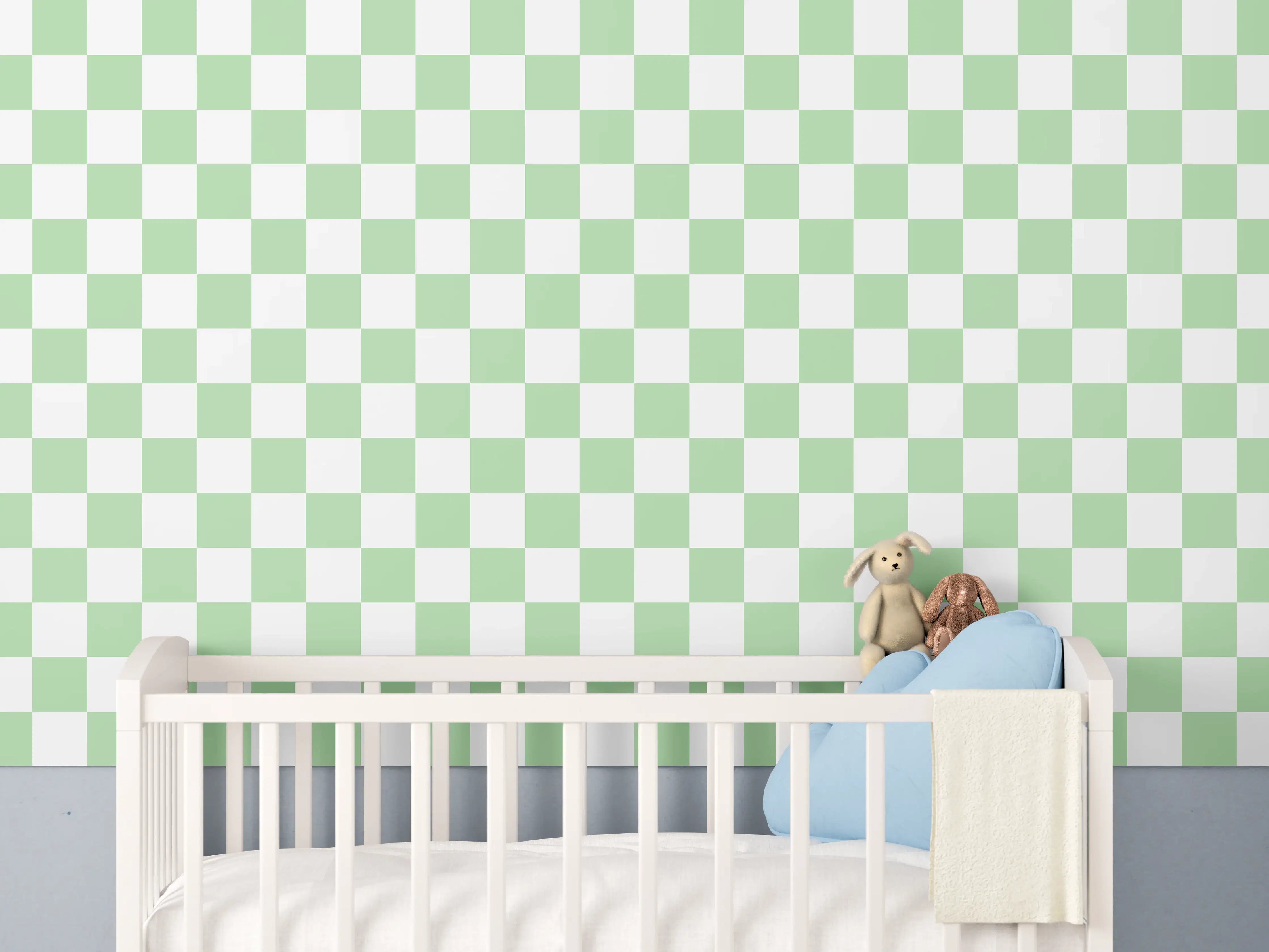 Babyzimmer Wandgestaltung - Weiß-Graue Fliesen mit moderner Eleganz