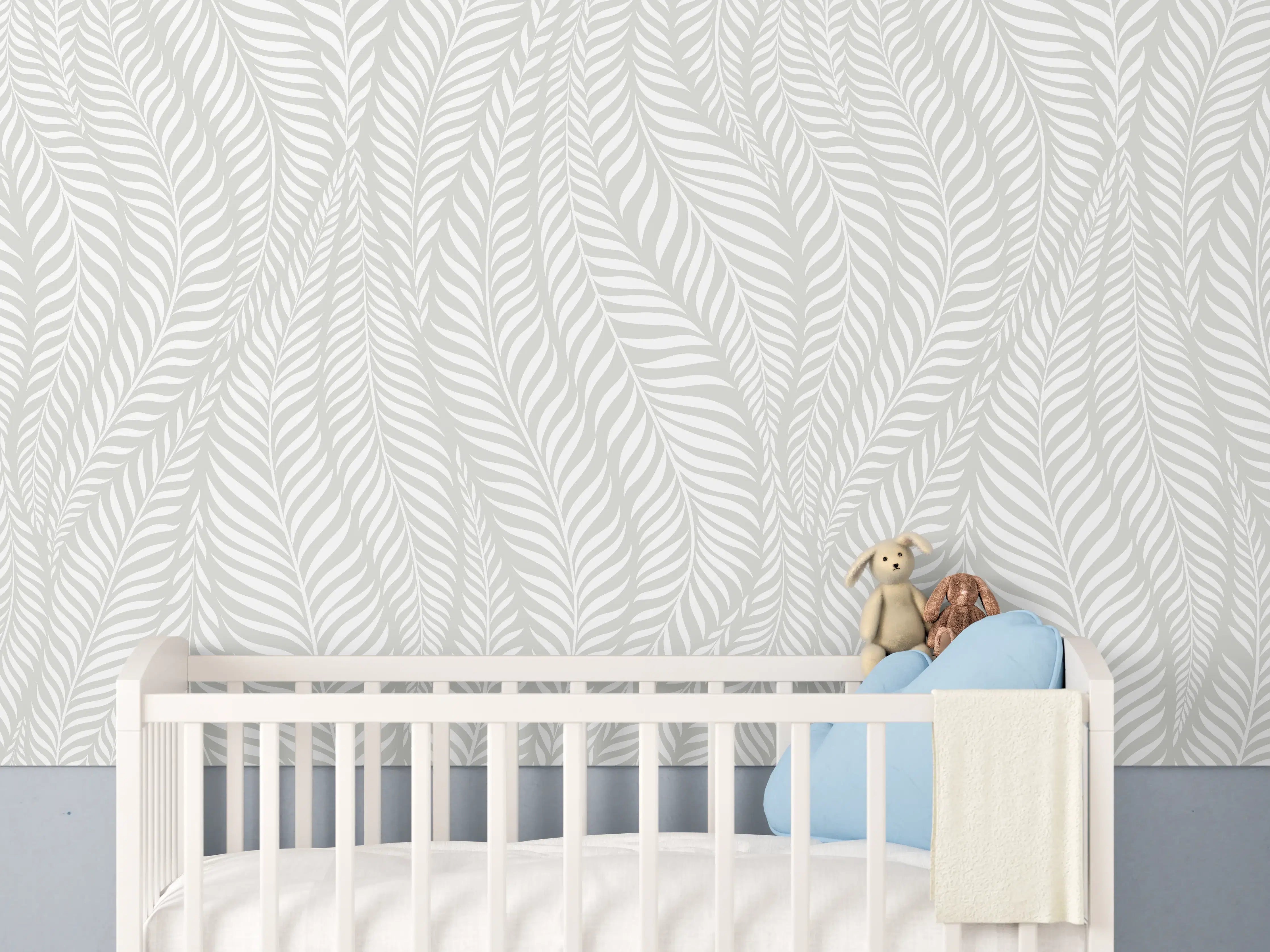 Babyzimmer Wandgestaltung - Weiß-Graue Textur