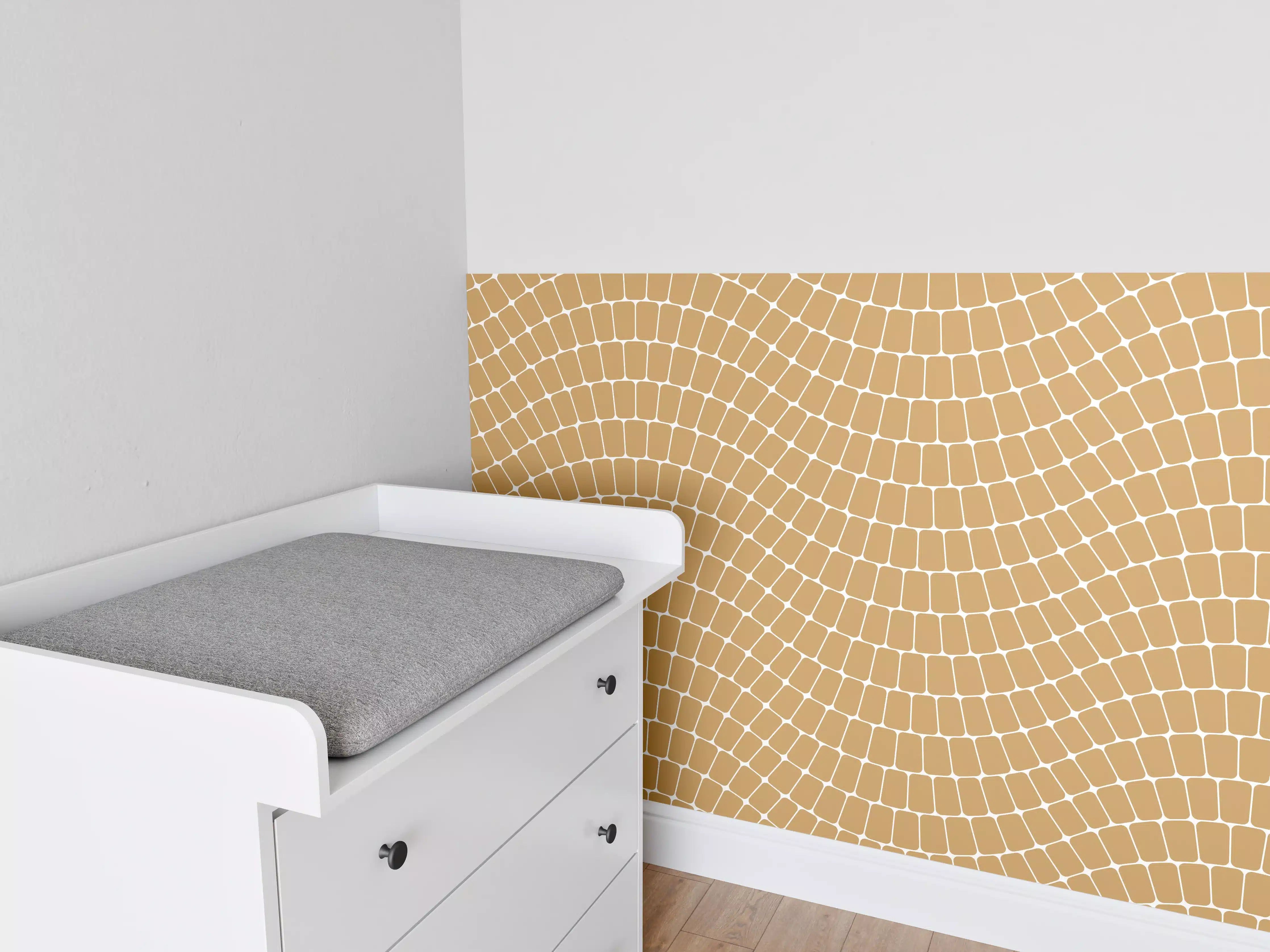Babyzimmer Wandgestaltung - Weiß-Graue Wellen-Textur