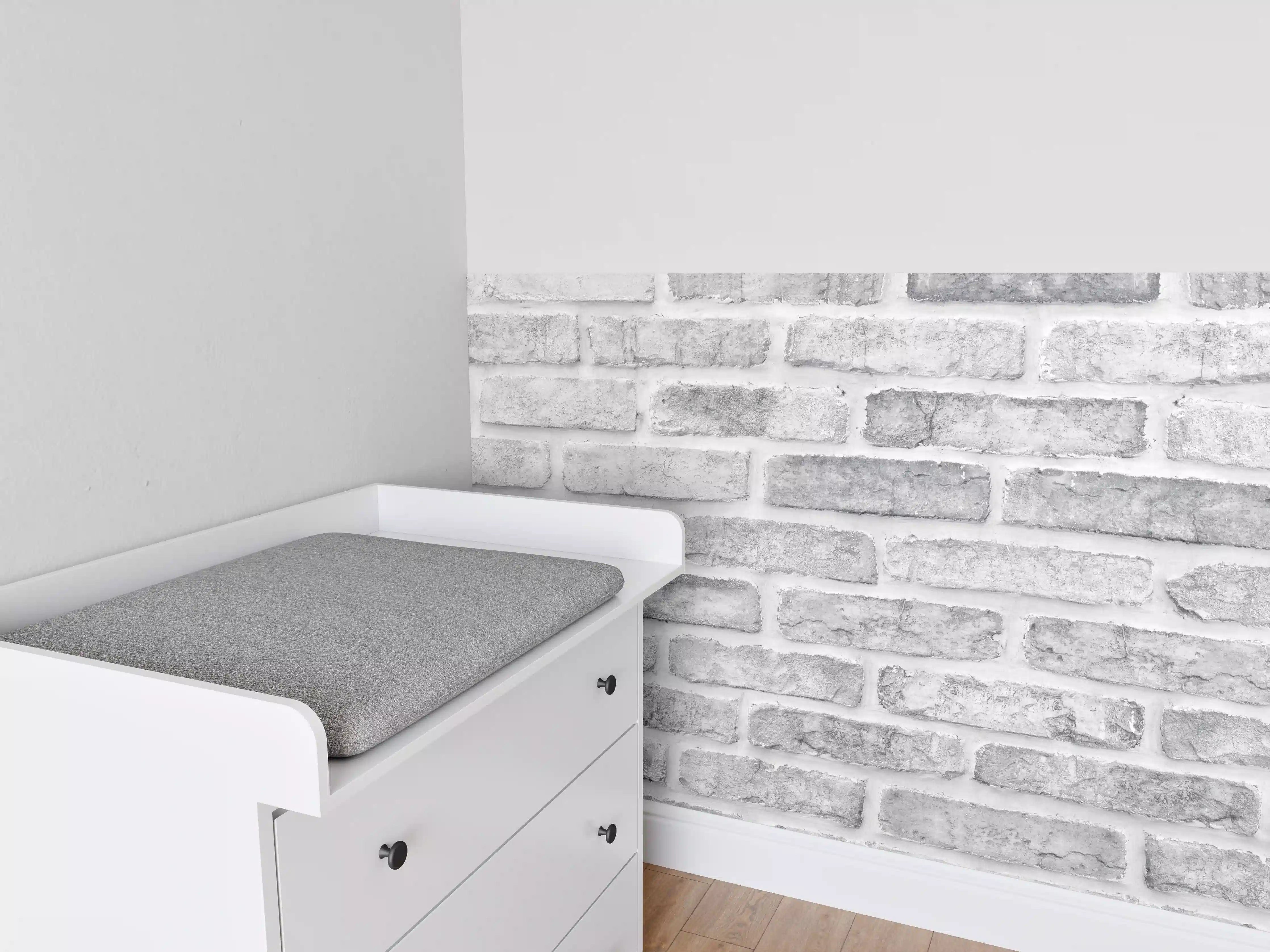 Babyzimmer Wandgestaltung - Weiß gewaschene Ziegelwand