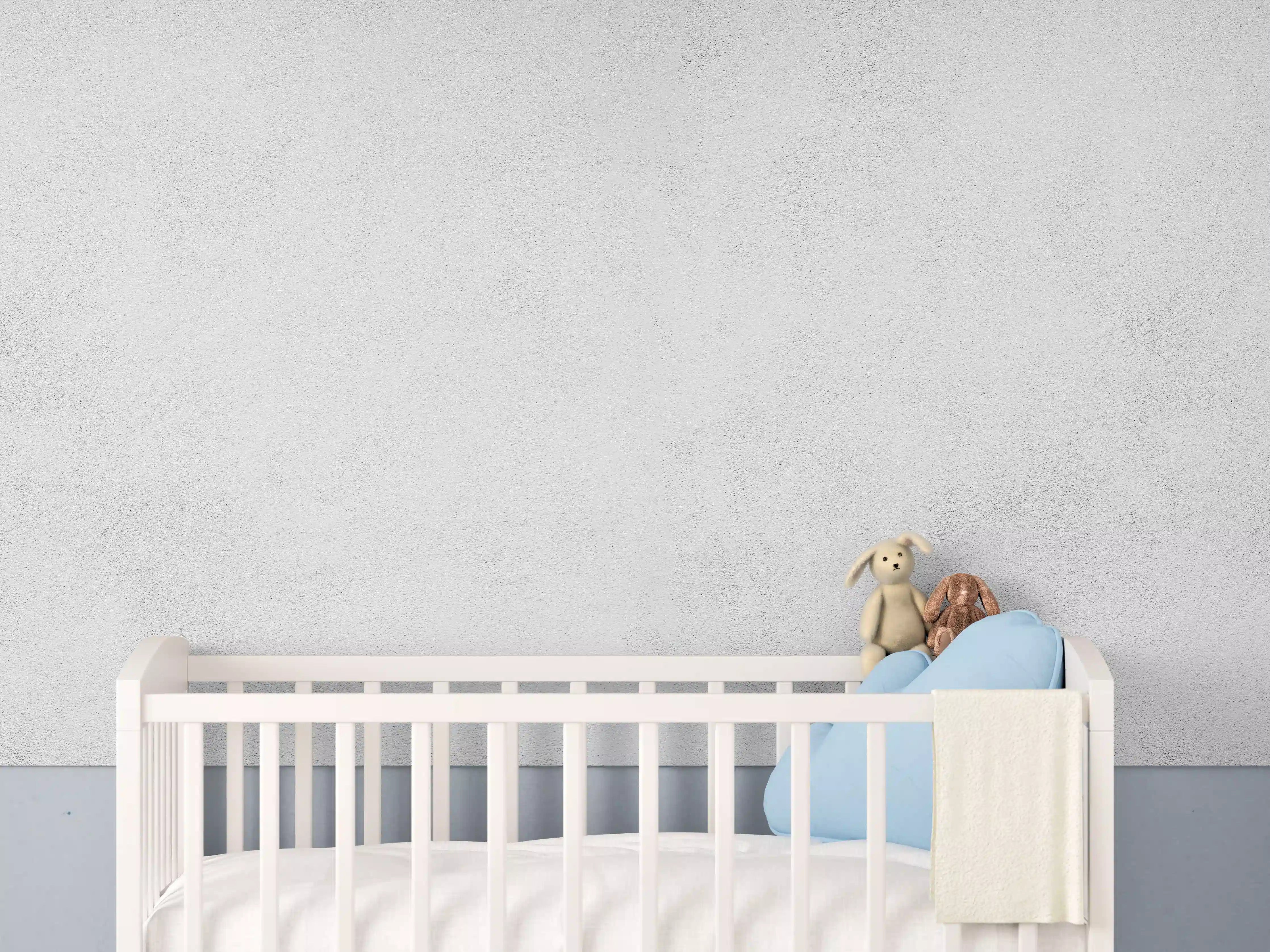 Babyzimmer Wandgestaltung - Weiß-gräuliche Betonwand