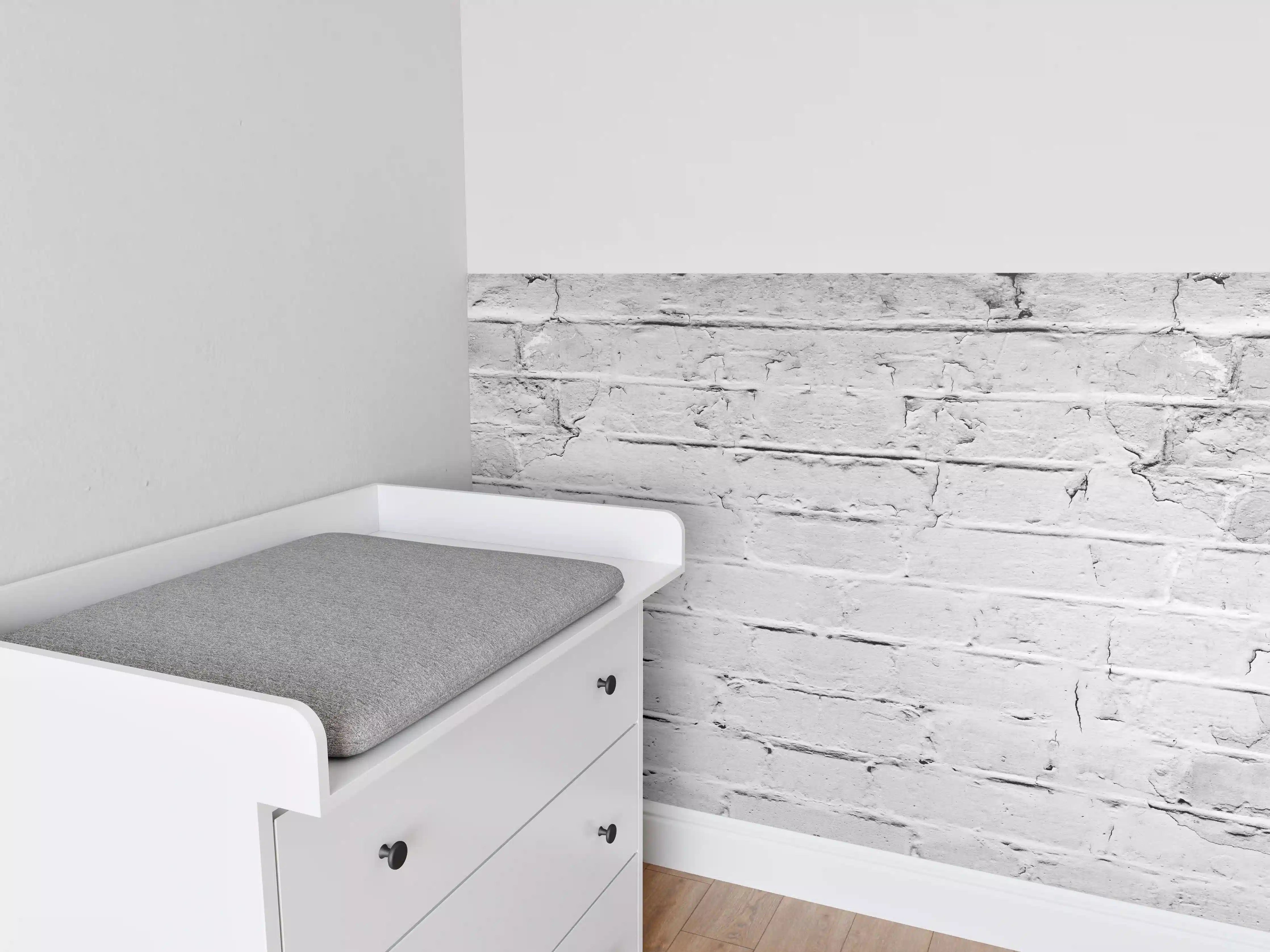 Babyzimmer Wandgestaltung - Weiß grau beschädigte Backstein Wand