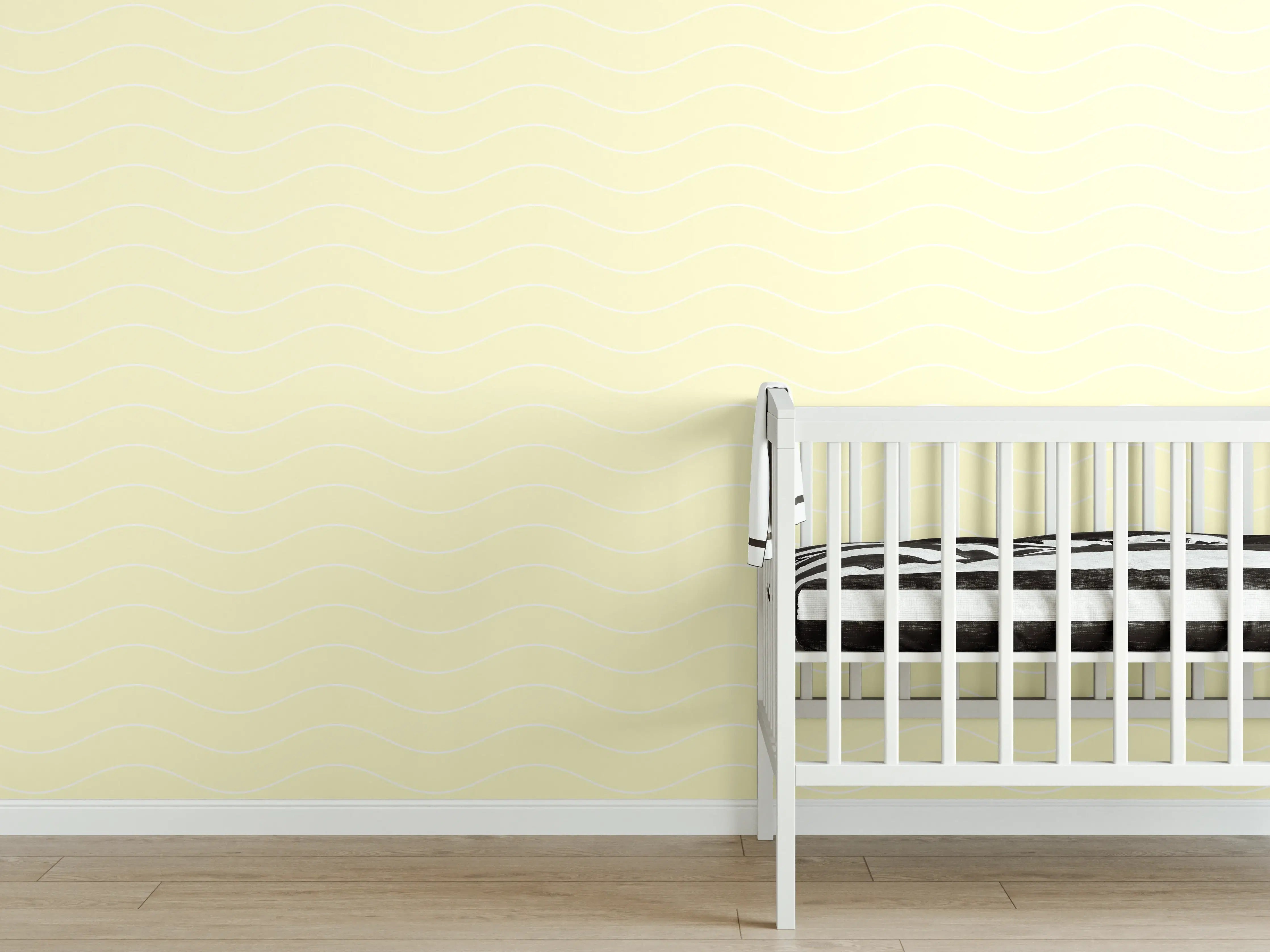 Babyzimmer Wandgestaltung - Weiß-graue Marmor-Textur in modernem Bad