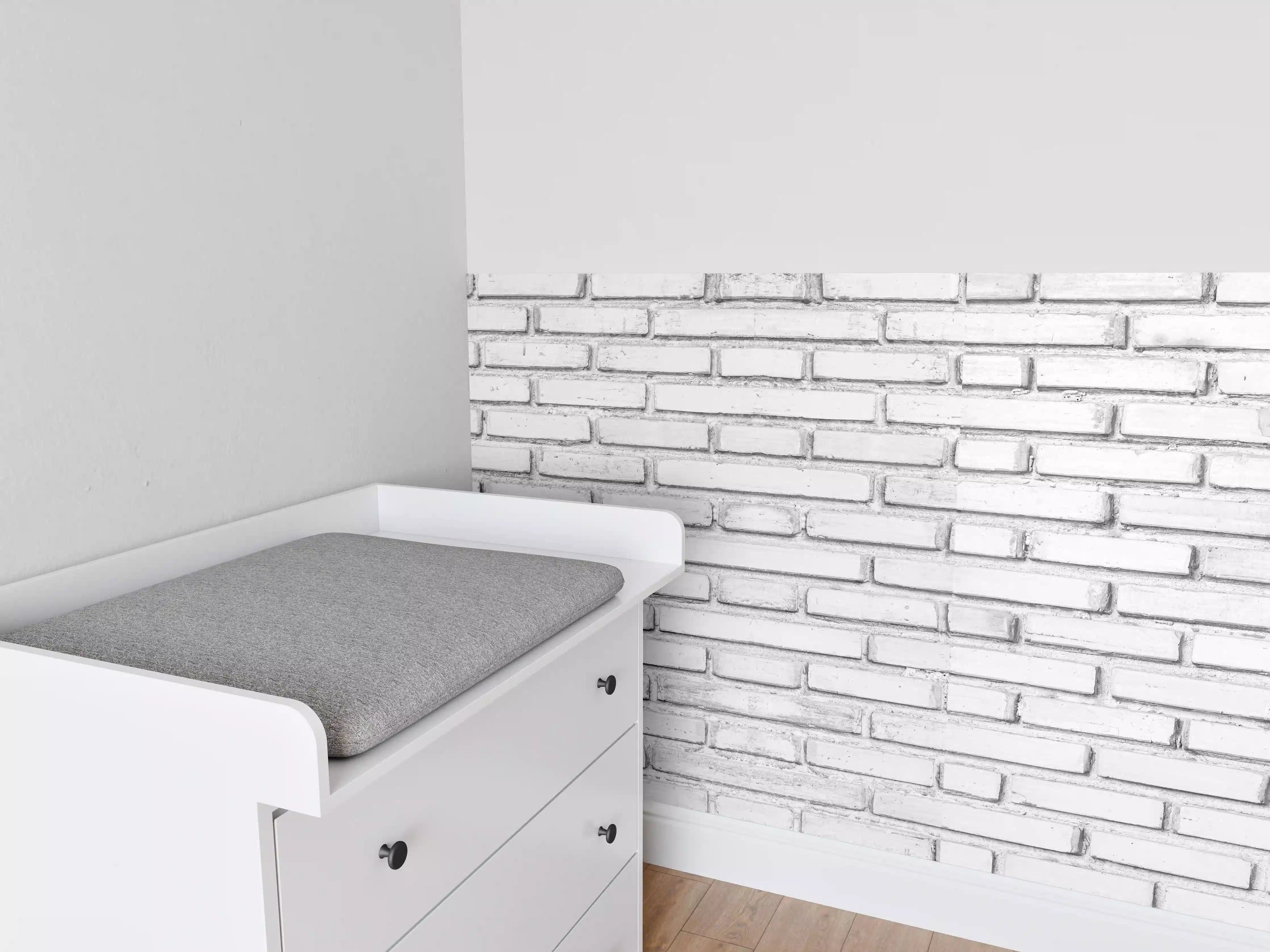 Babyzimmer Wandgestaltung - Weiße Backsteinmauer