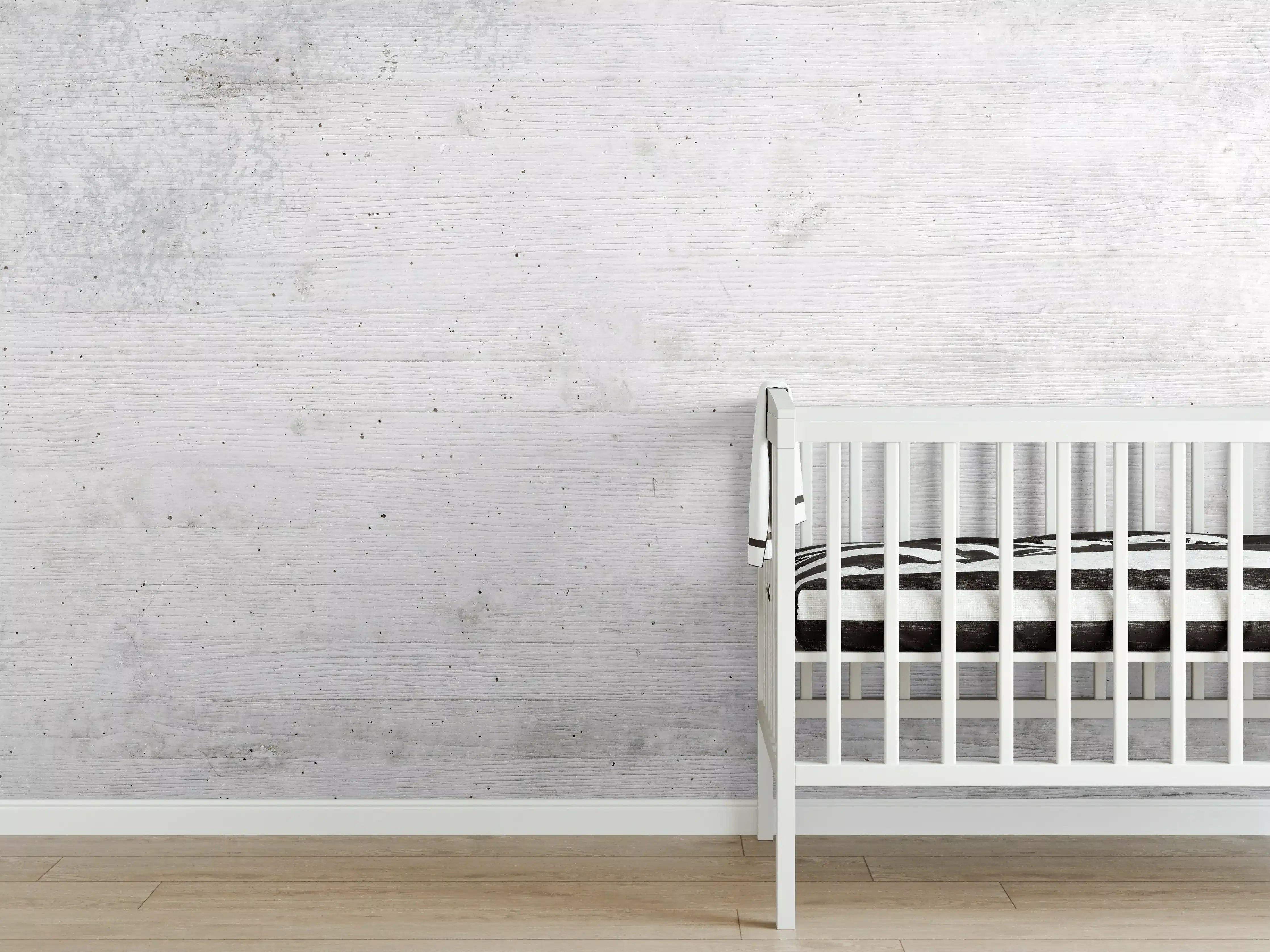 Babyzimmer Wandgestaltung - Weiße Betonstruktur