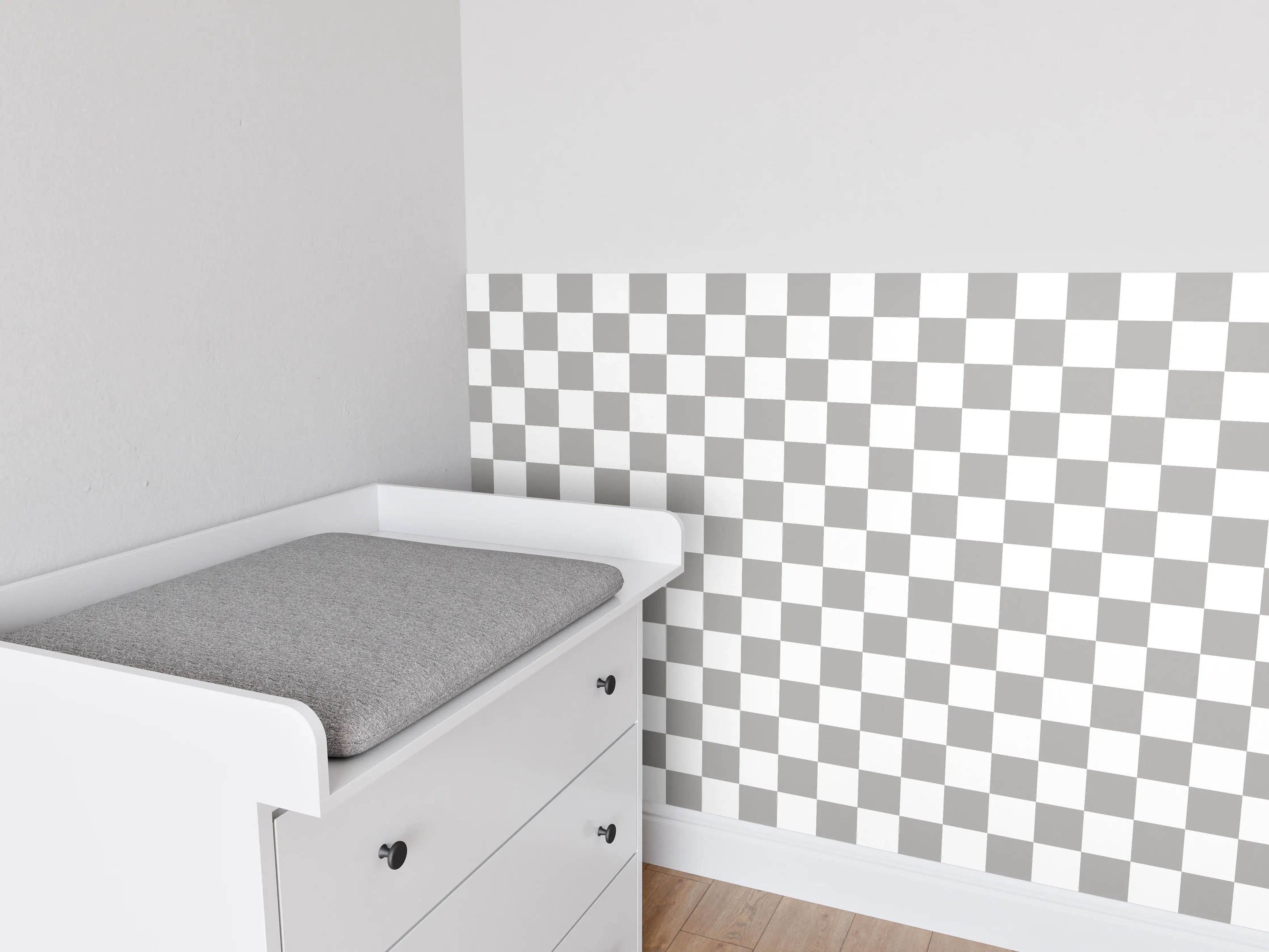 Babyzimmer Wandgestaltung - Weiße Betonwand mit zarten Graunuancen und Struktur