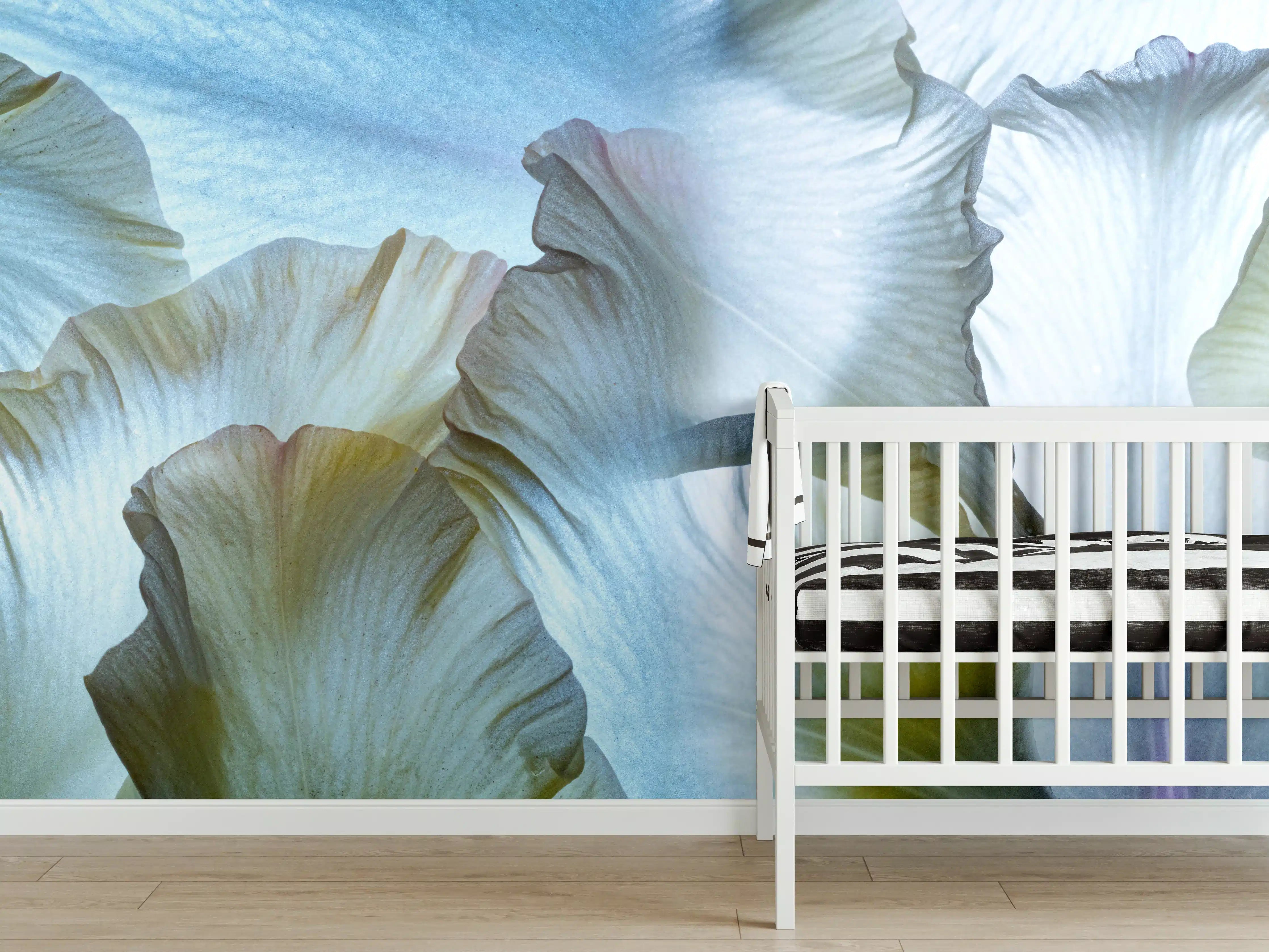 Babyzimmer Wandgestaltung - Weiße Blüten Petal Texture