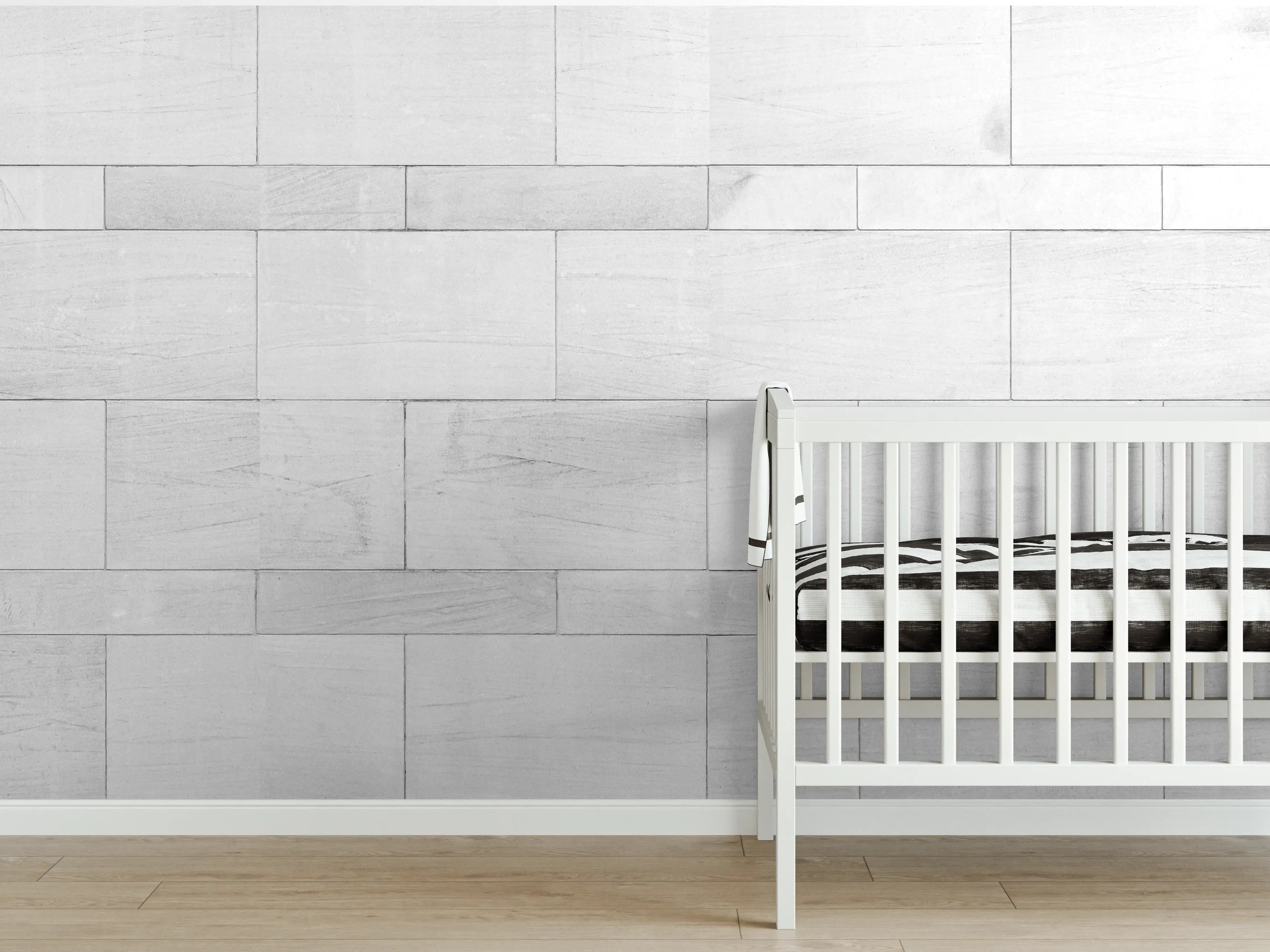Babyzimmer Wandgestaltung - Weiße Granit Fliesen