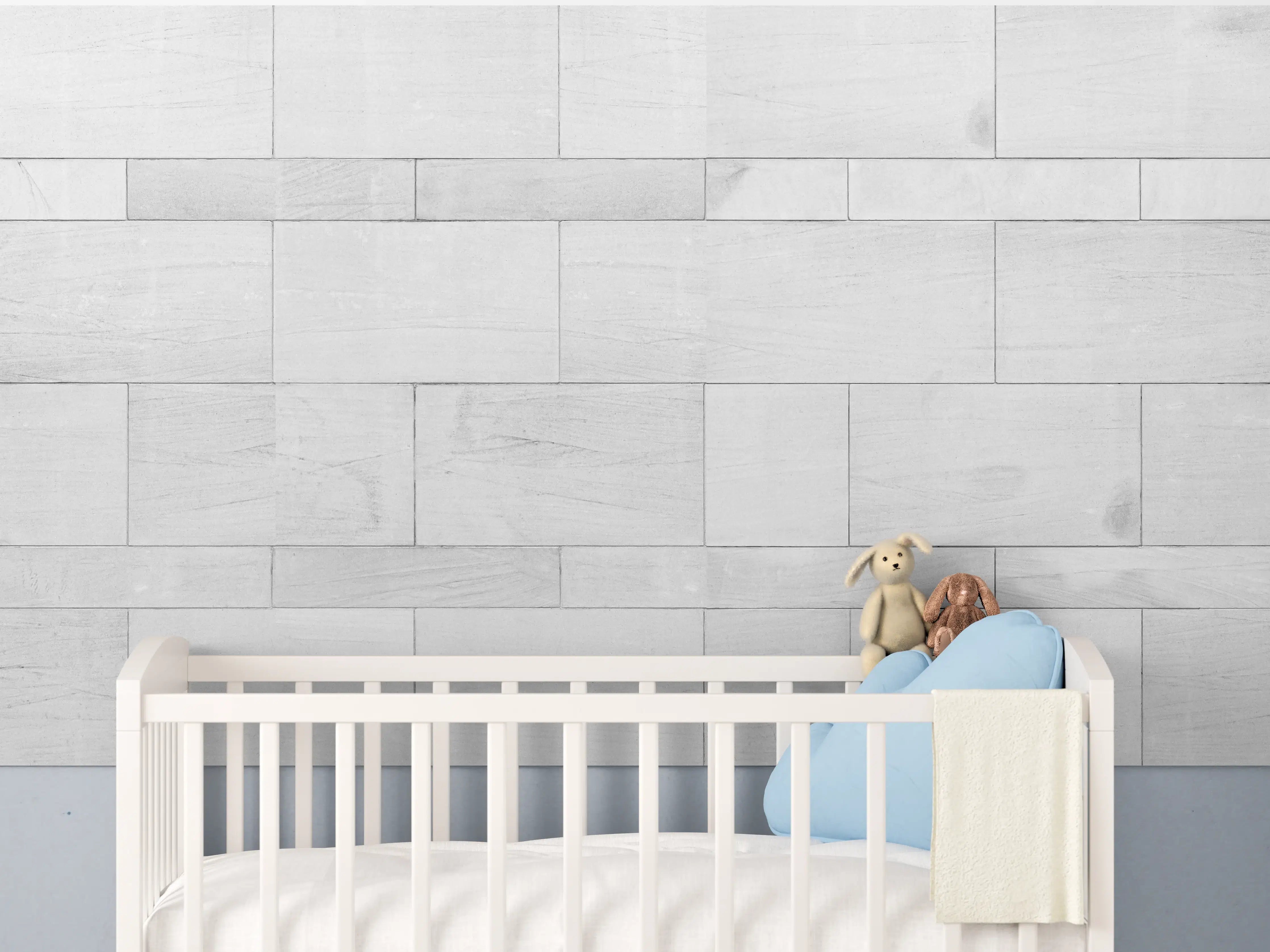 Babyzimmer Wandgestaltung - Weiße Granit Fliesen