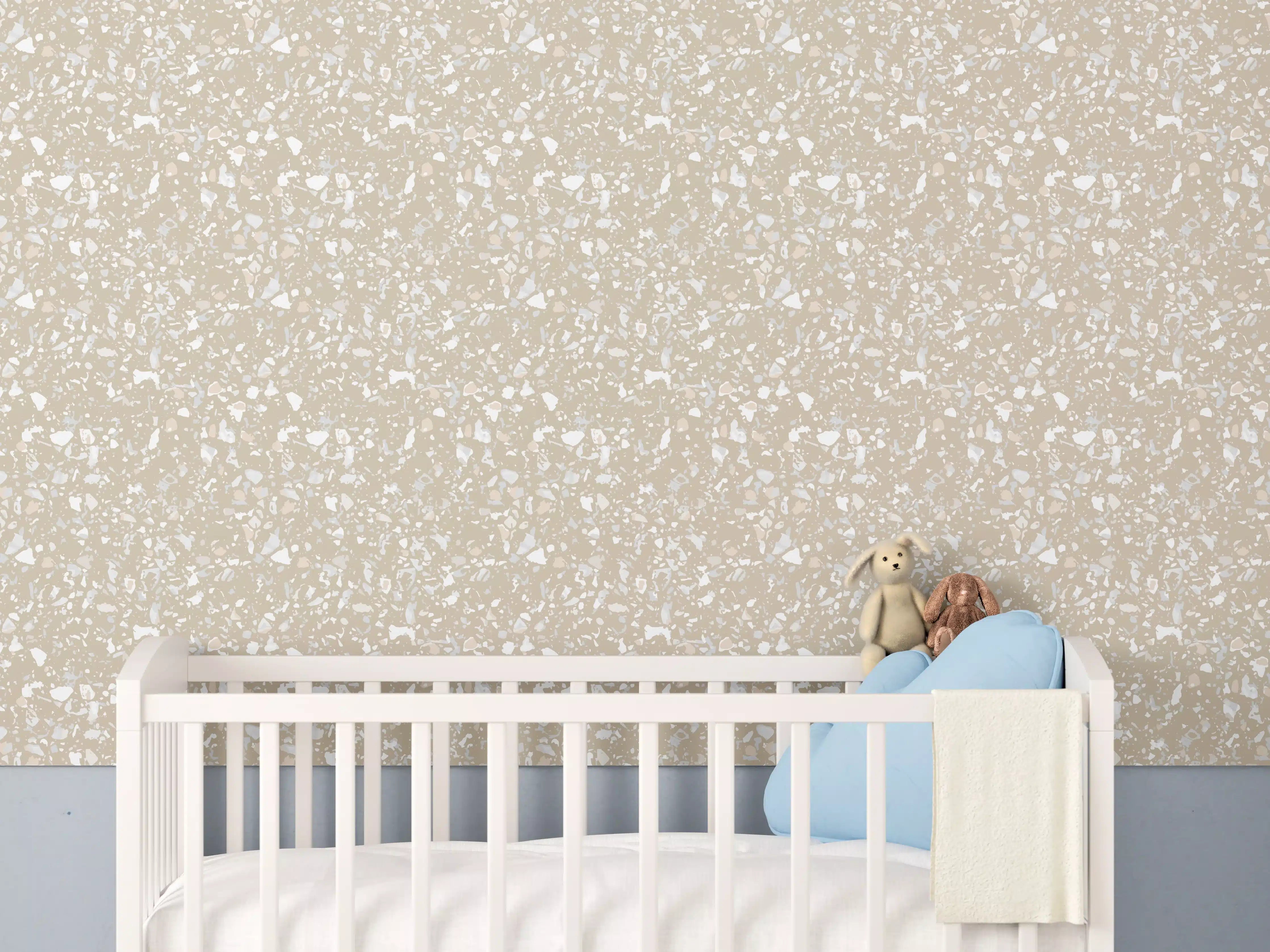 Babyzimmer Wandgestaltung - Weiße Granit-Textur beeindruckend