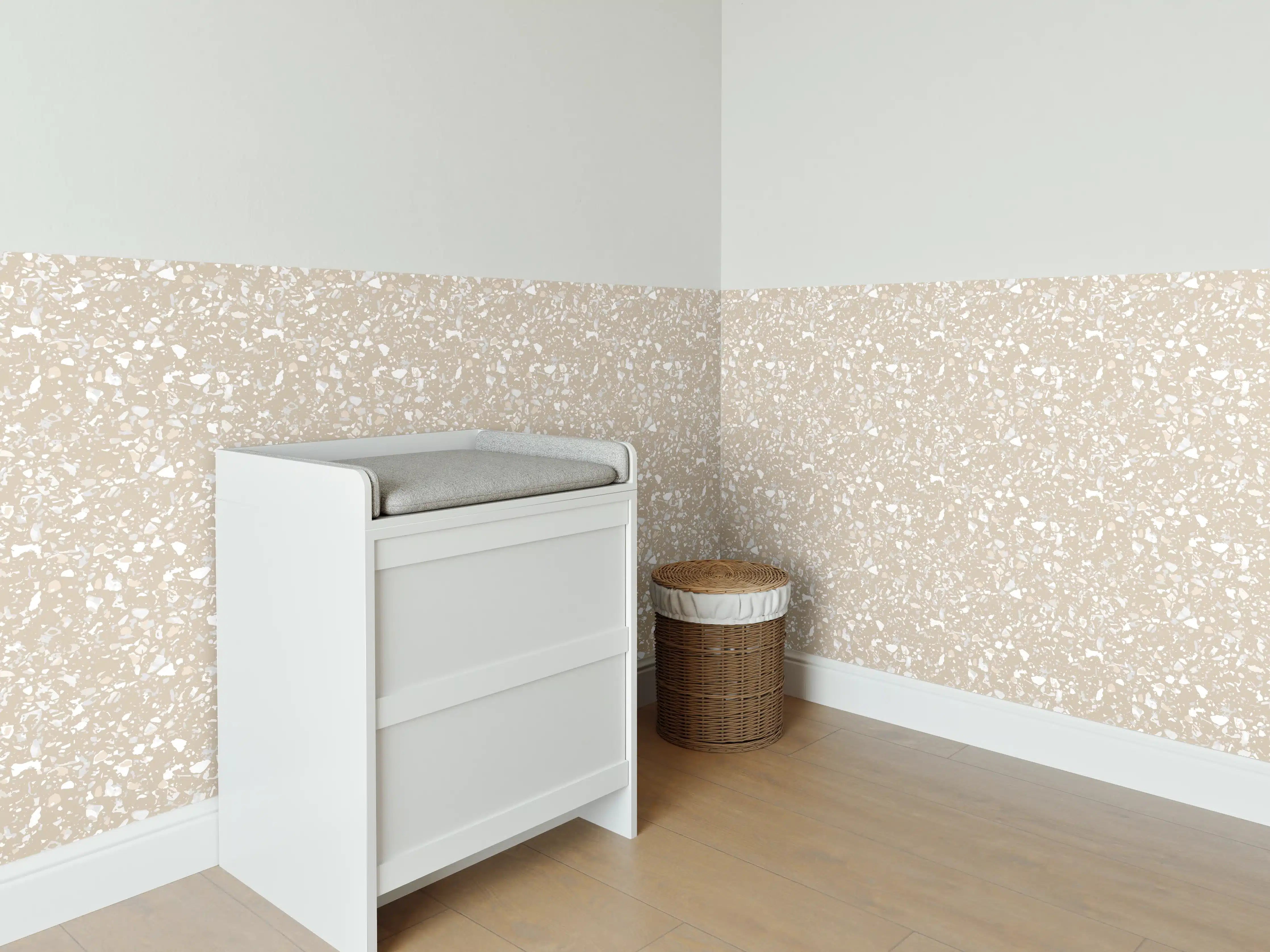 Babyzimmer Wandgestaltung - Weiße Granit-Textur beeindruckend