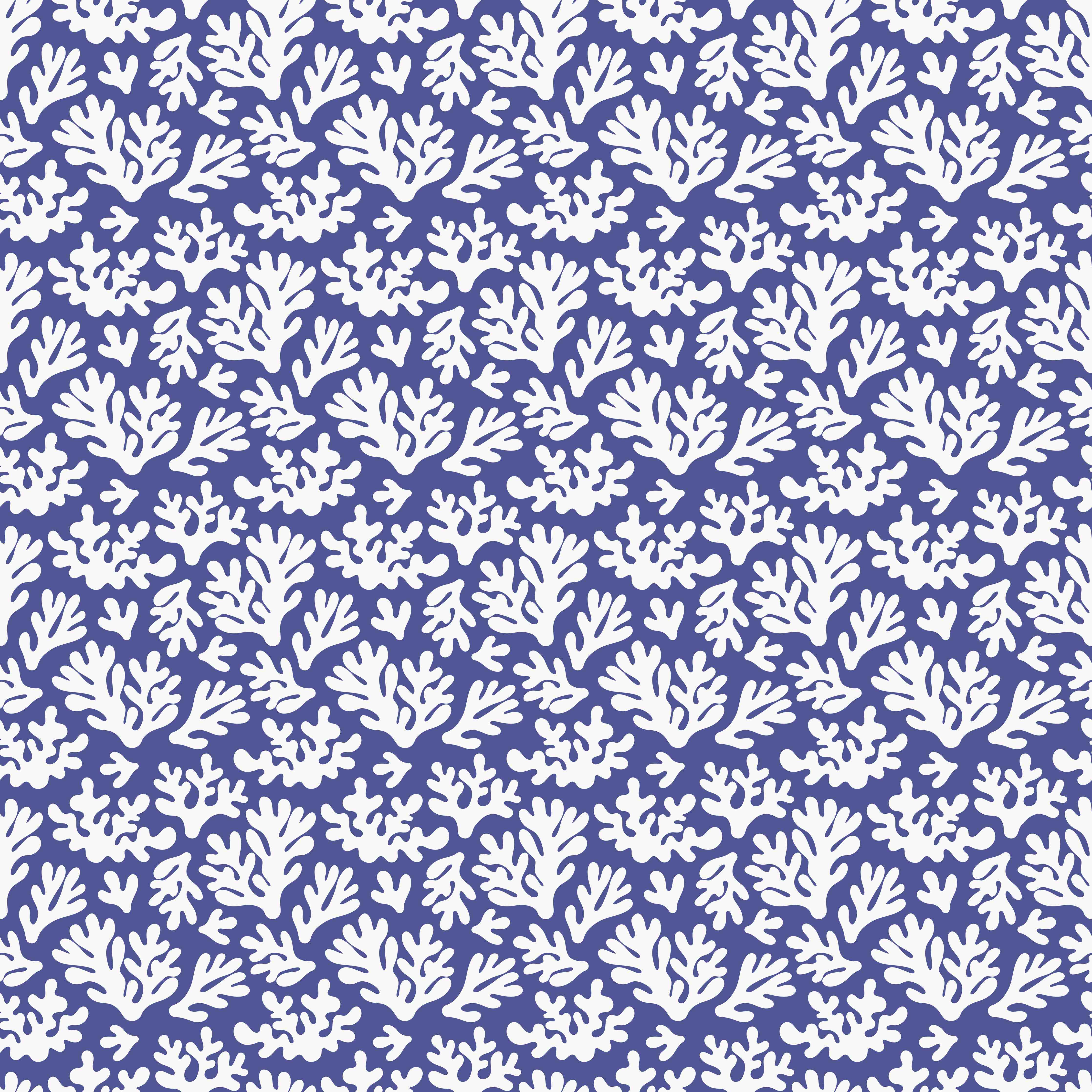 Babyzimmer Wandgestaltung-Weiße Korallen auf Blau