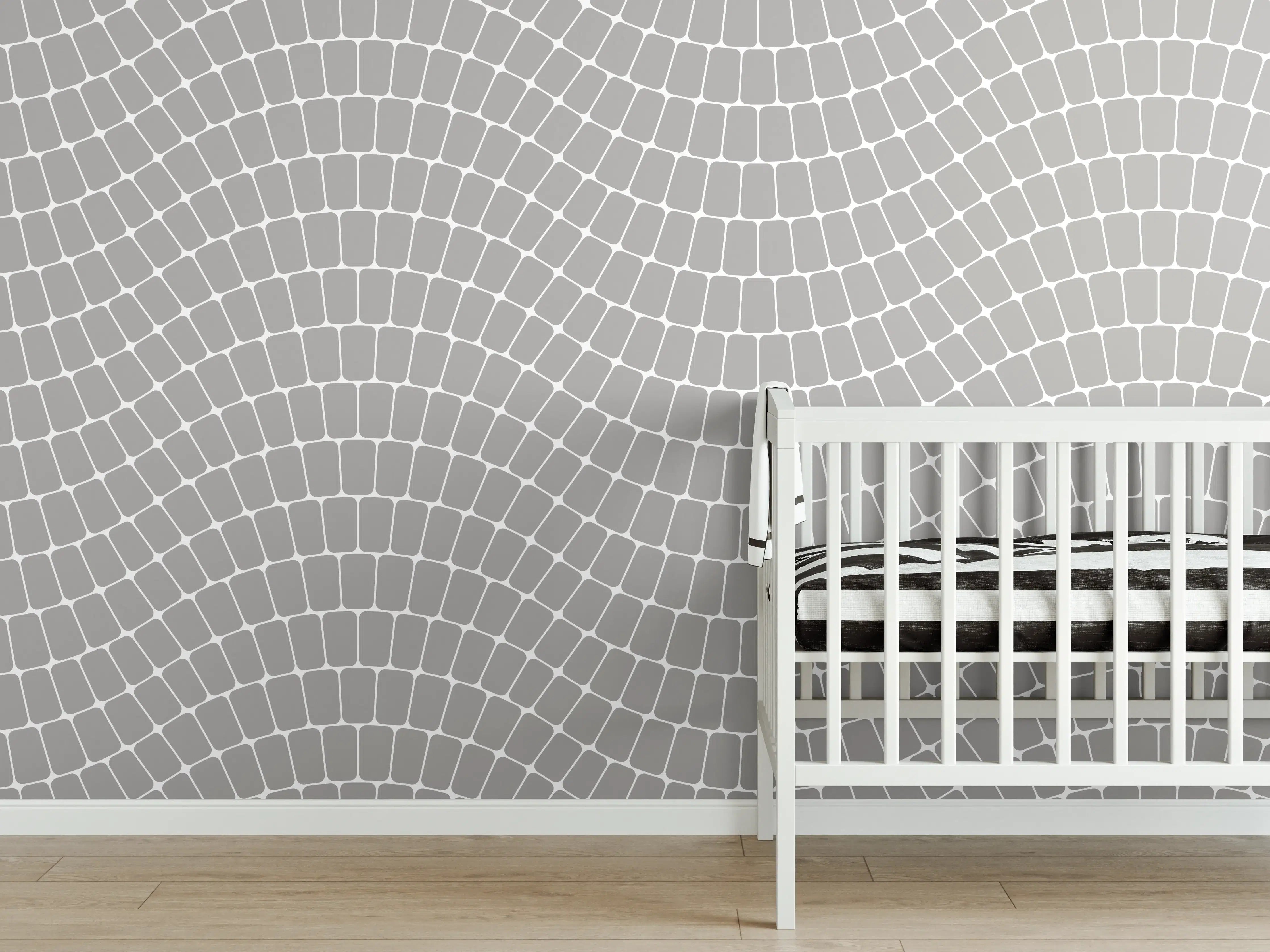Babyzimmer Wandgestaltung - Weiße Marmortextur mit zarten Graunuancen