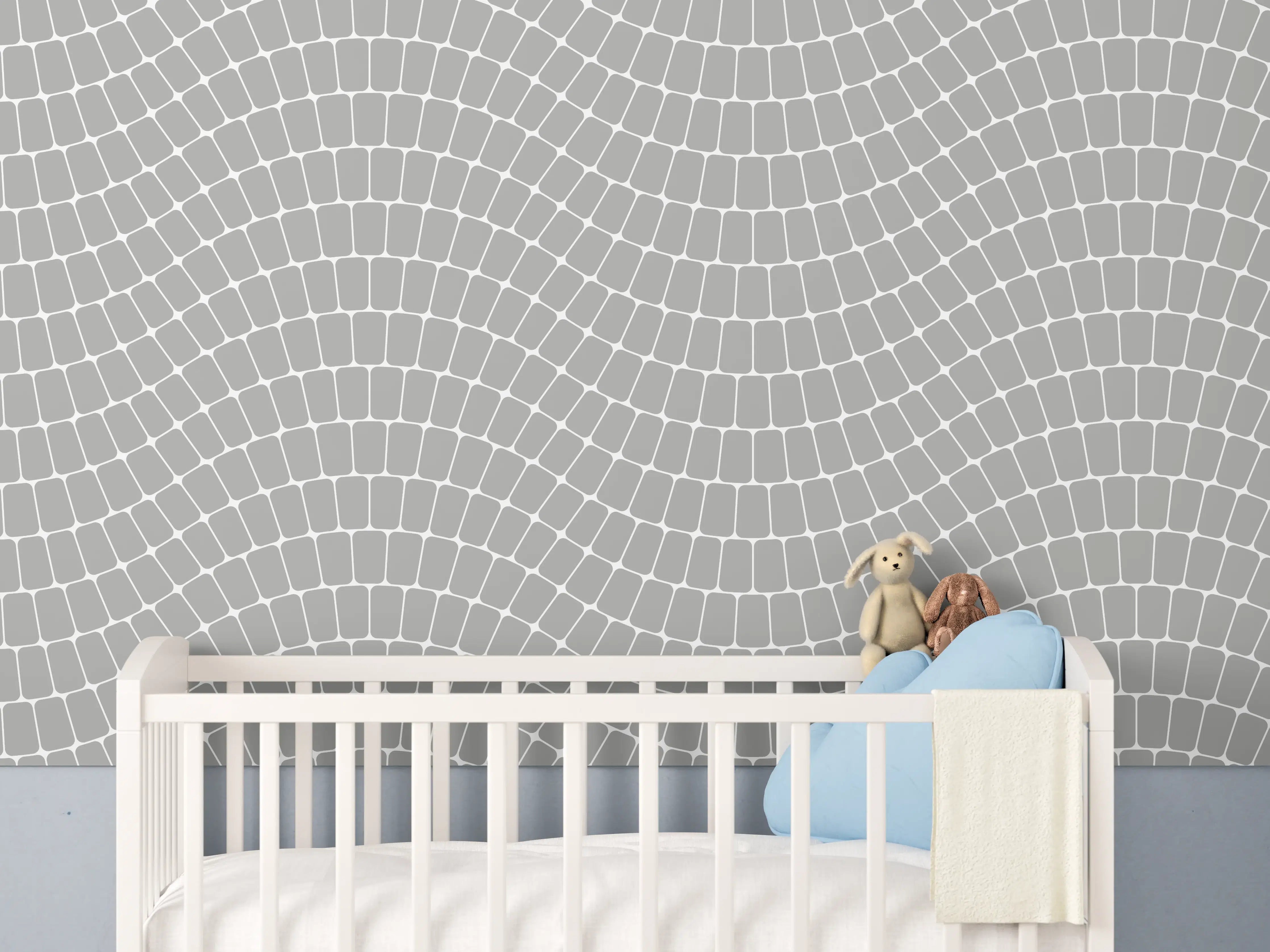 Babyzimmer Wandgestaltung - Weiße Marmortextur mit zarten Graunuancen