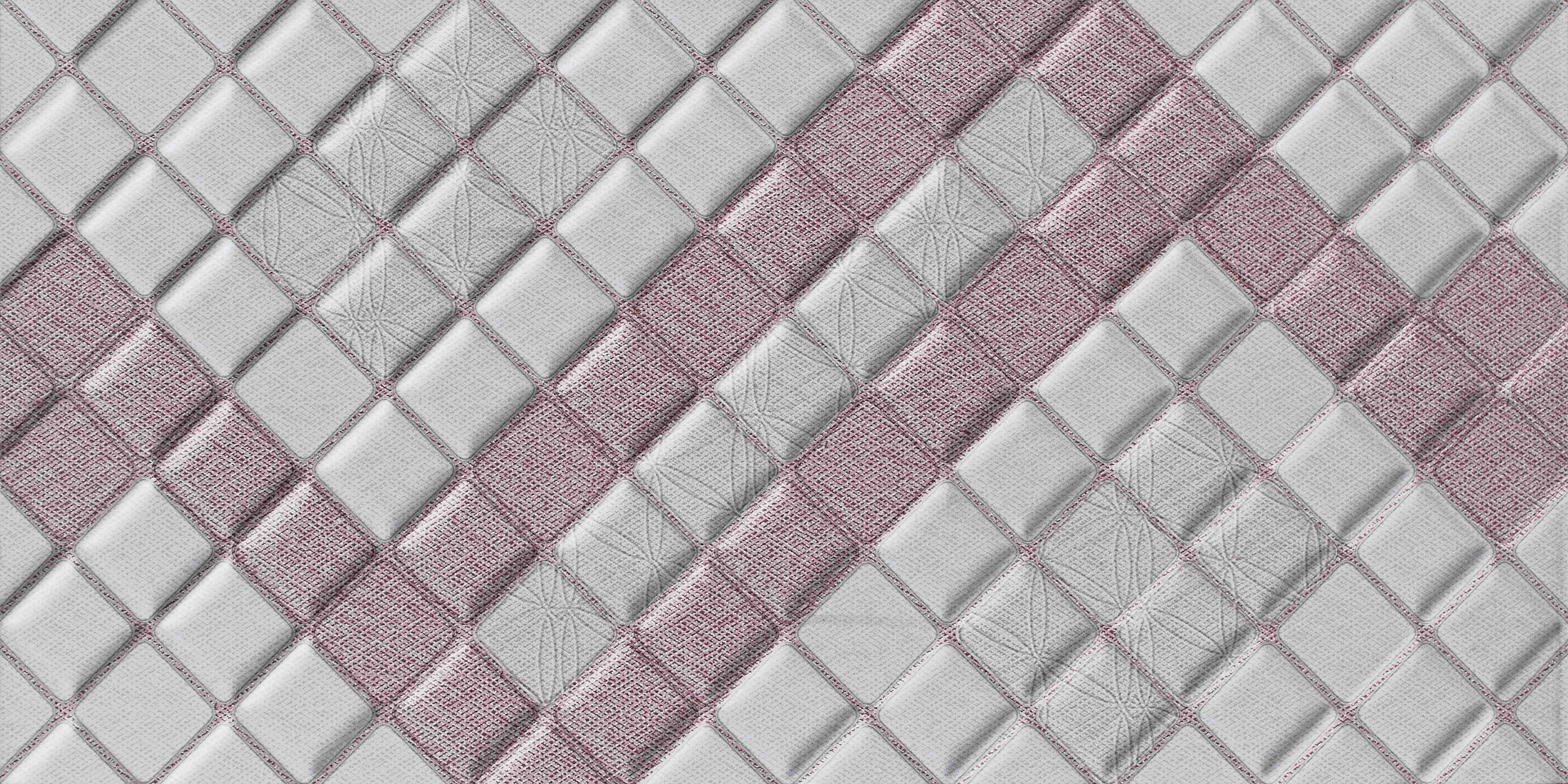 Babyzimmer Wandgestaltung-Weiße Mosaikfliesen mit zartem Rosé-Ton