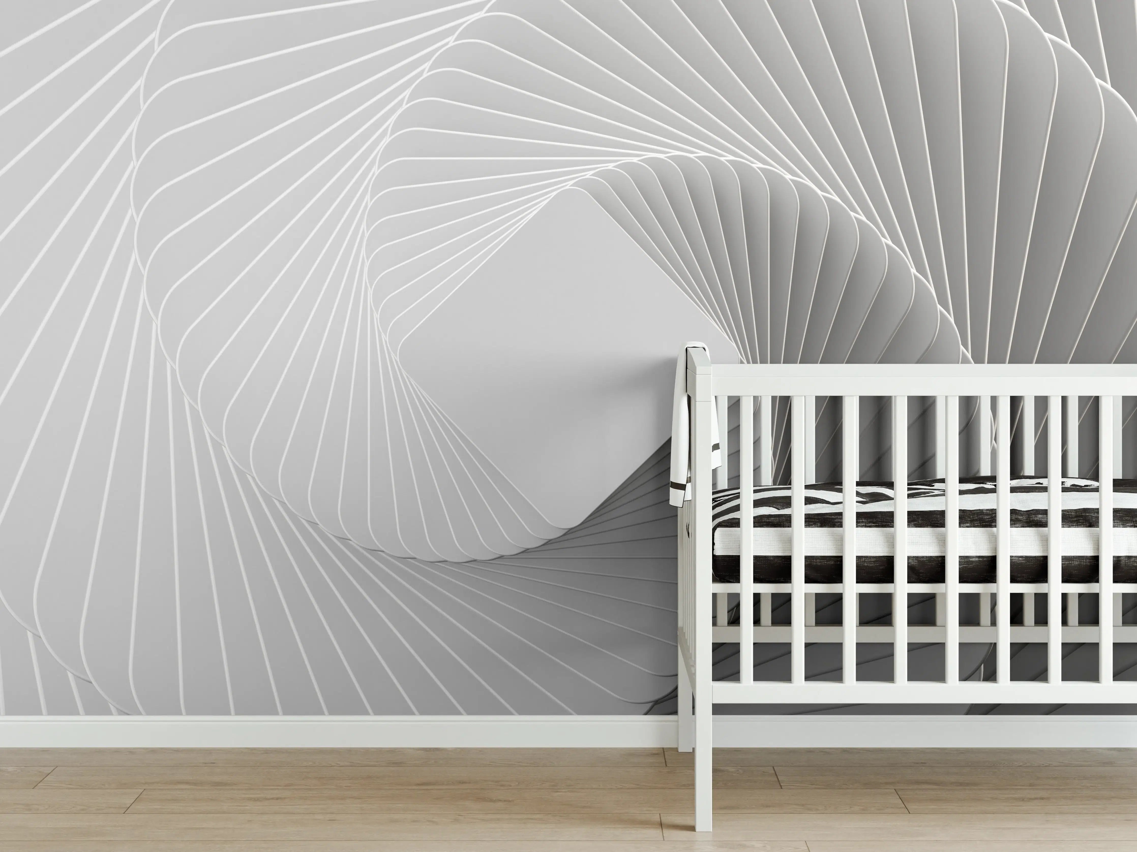 Babyzimmer Wandgestaltung - Weiße Quadrate - Illusion