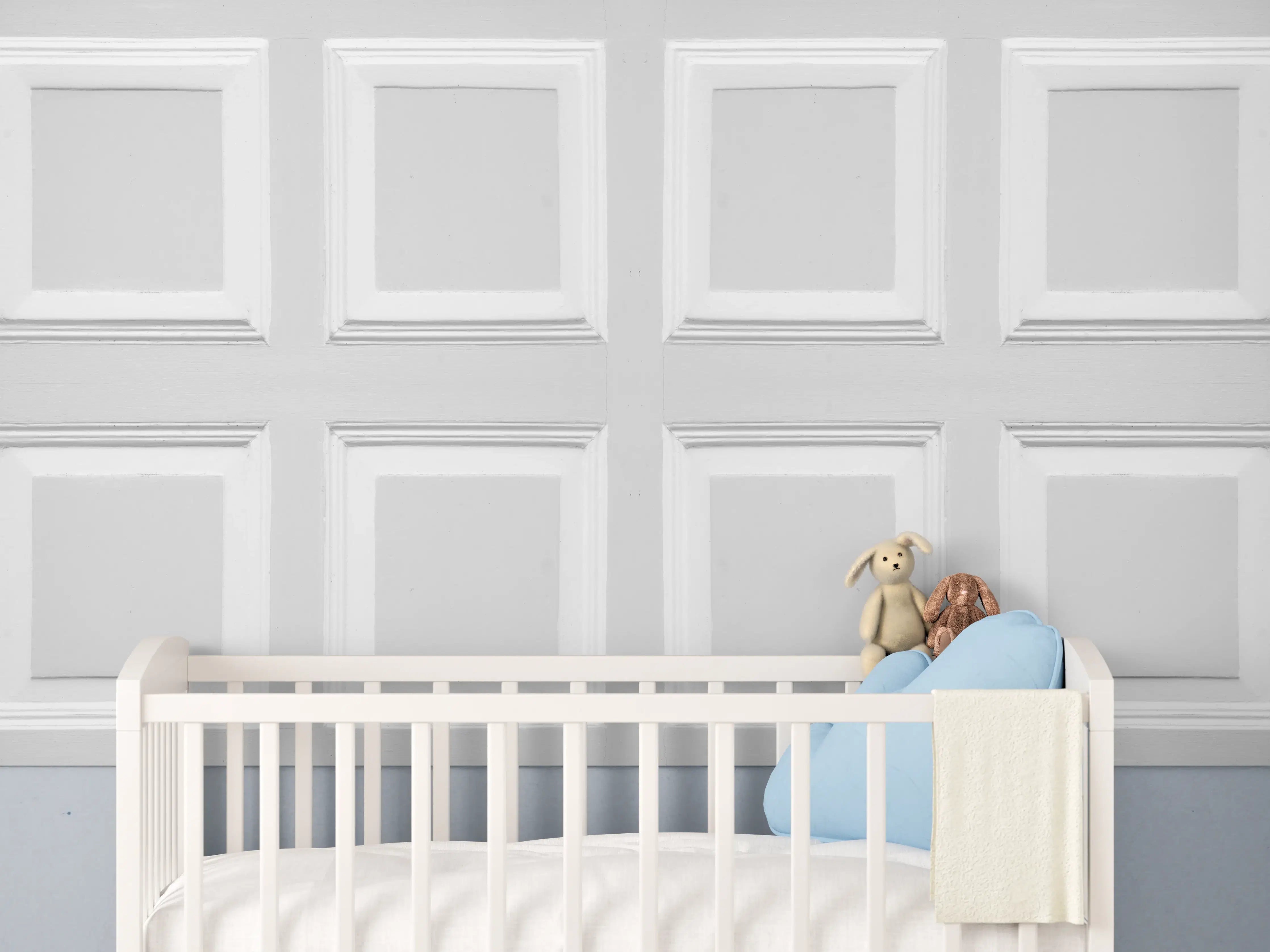 Babyzimmer Wandgestaltung - Weiße Quadratische Tür Textur