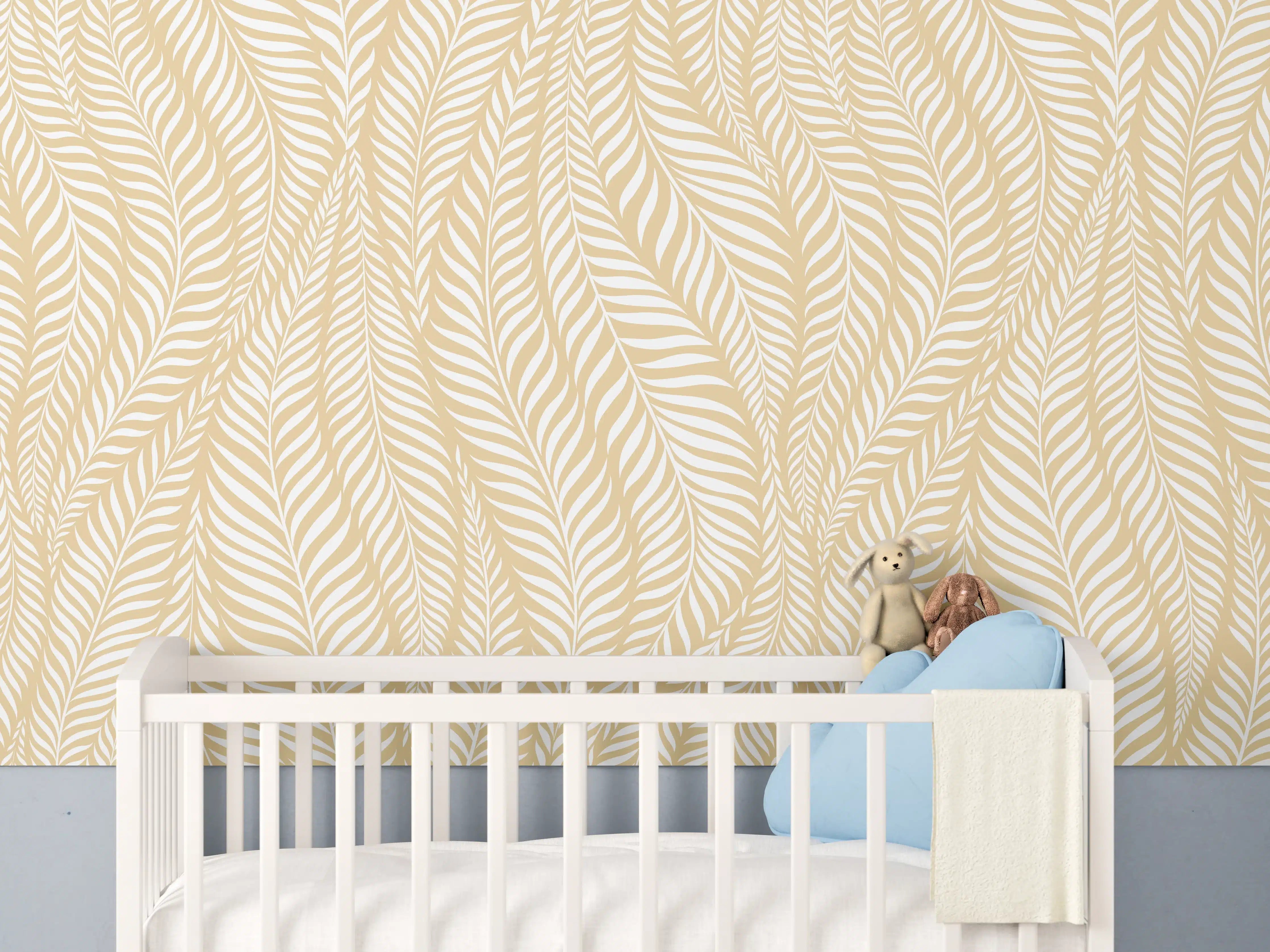 Babyzimmer Wandgestaltung - Weiße Sandstrände mit goldener Sonne