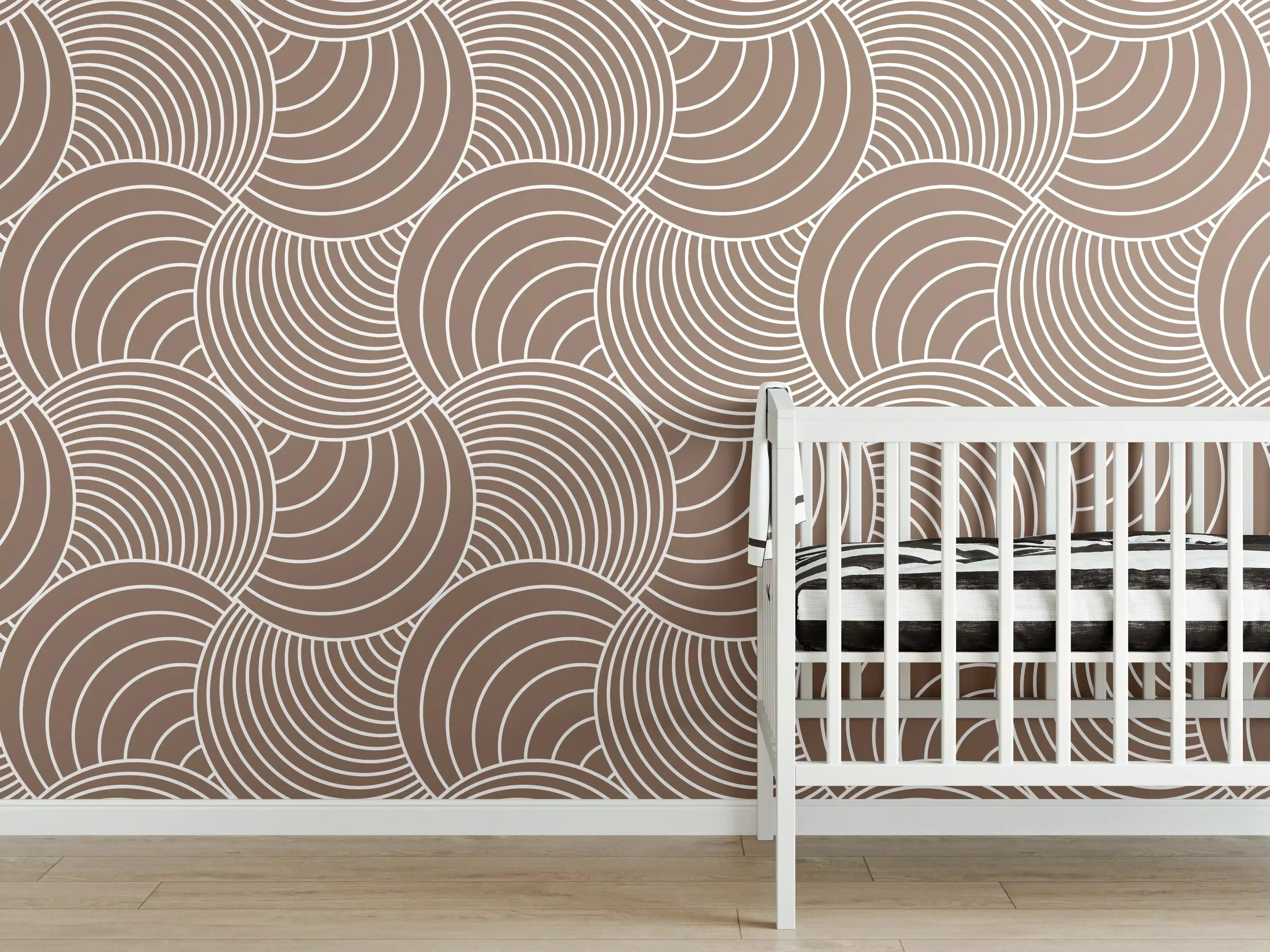 Babyzimmer Wandgestaltung - Weiße Wellenmuster-Textur mit sanften Graunuancen