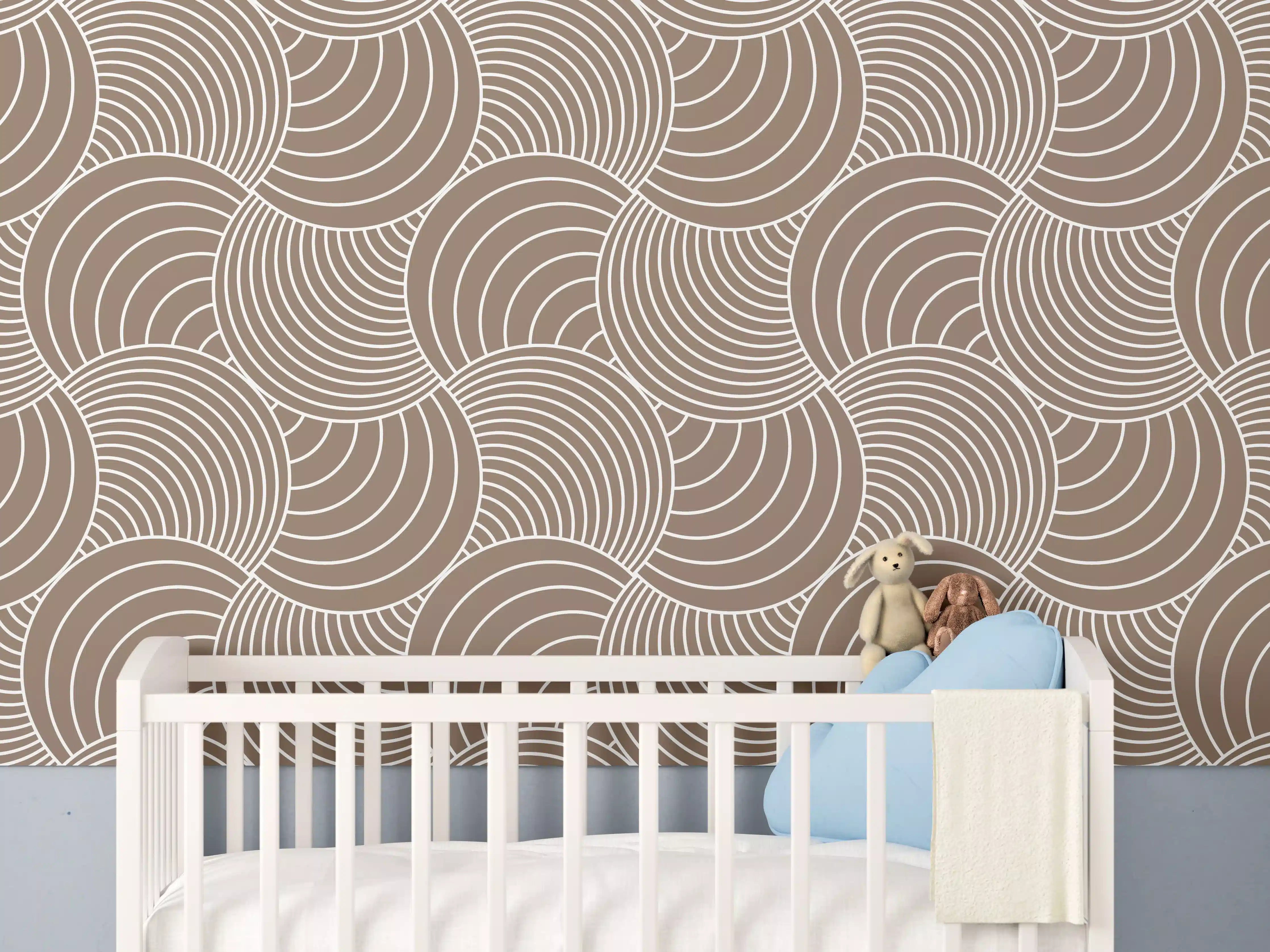 Babyzimmer Wandgestaltung - Weiße Wellenmuster-Textur mit sanften Graunuancen