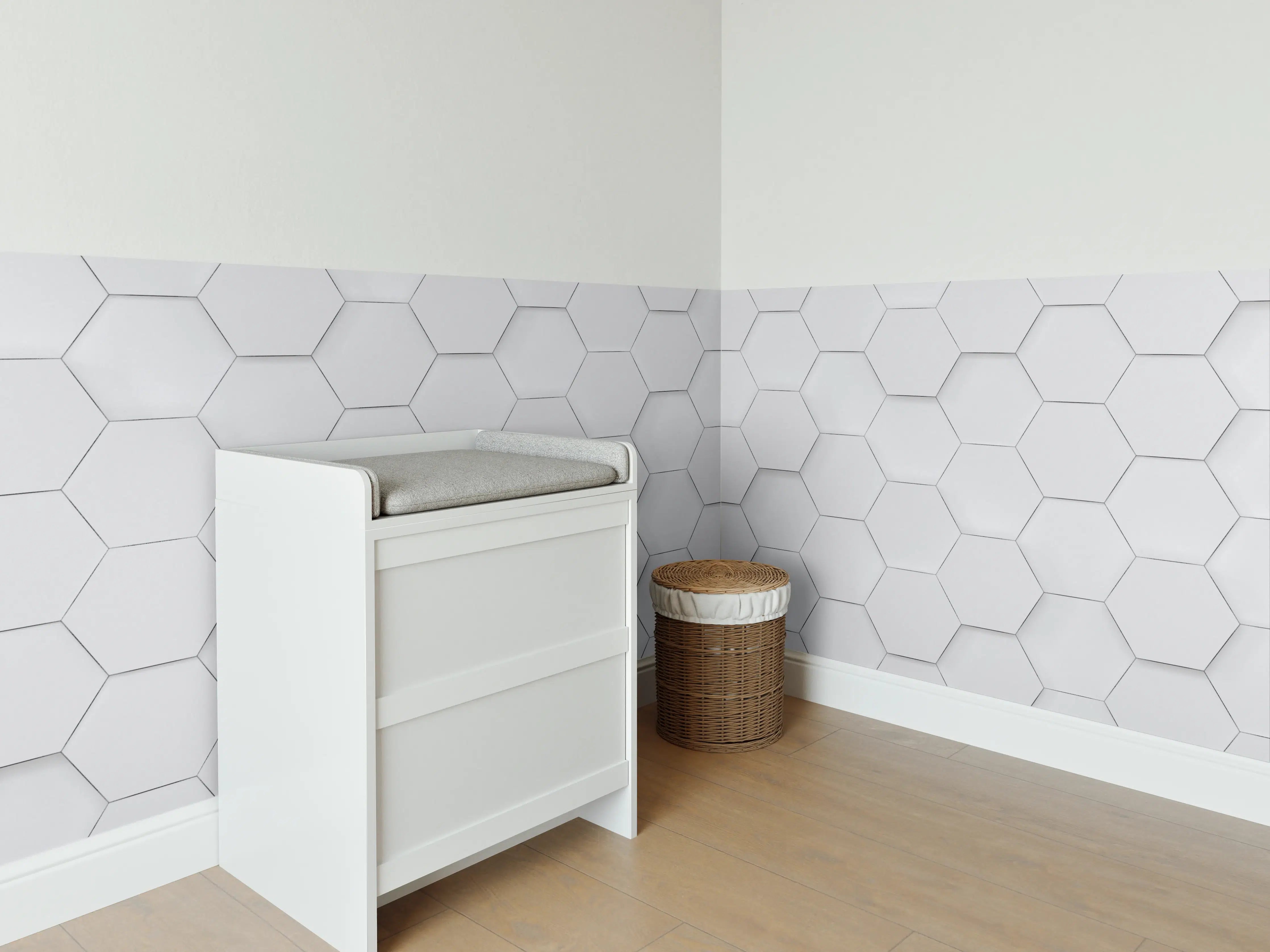 Babyzimmer Wandgestaltung - Weiße Zementfliesen Muster