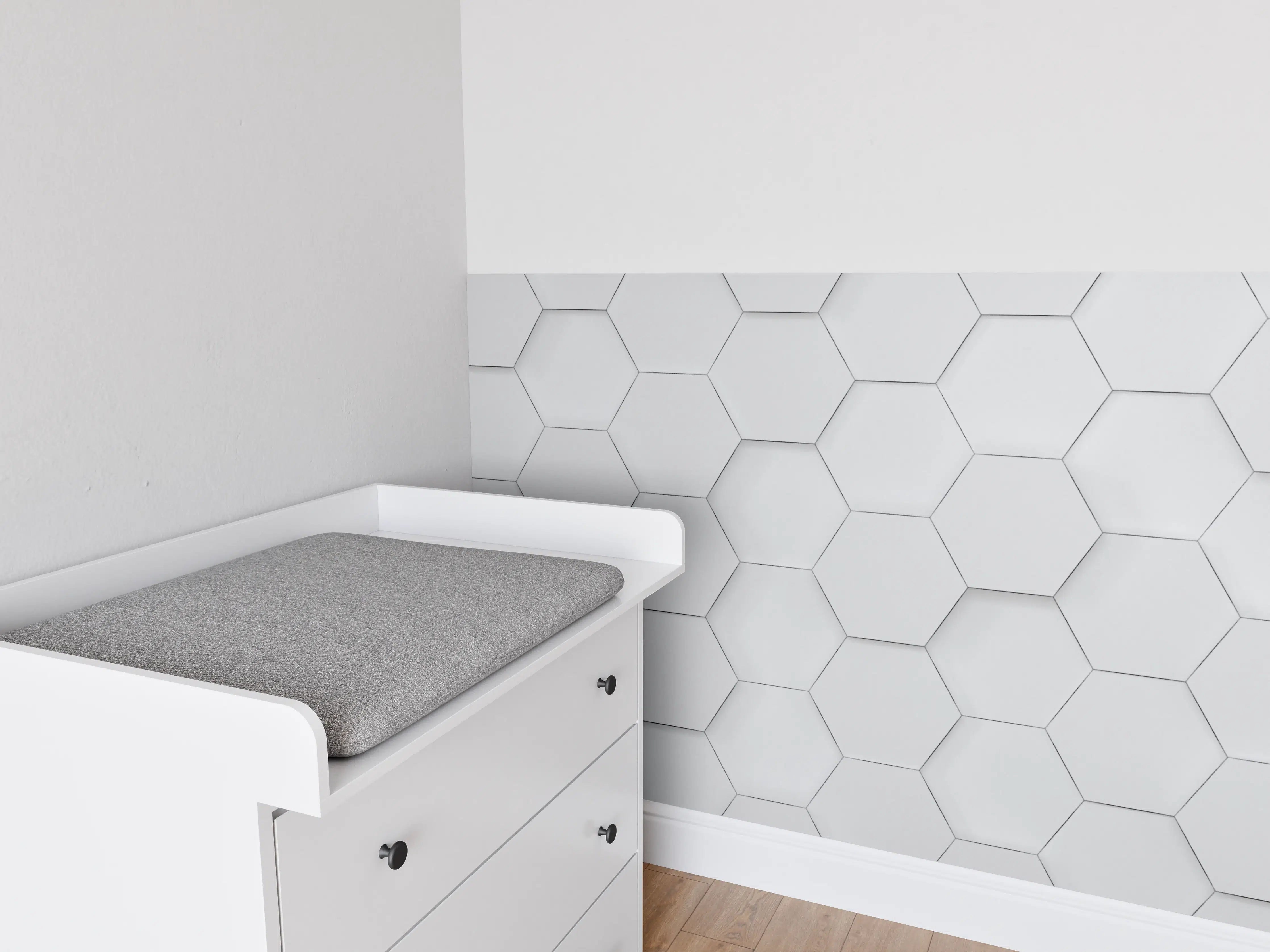 Babyzimmer Wandgestaltung - Weiße Zementfliesen Muster