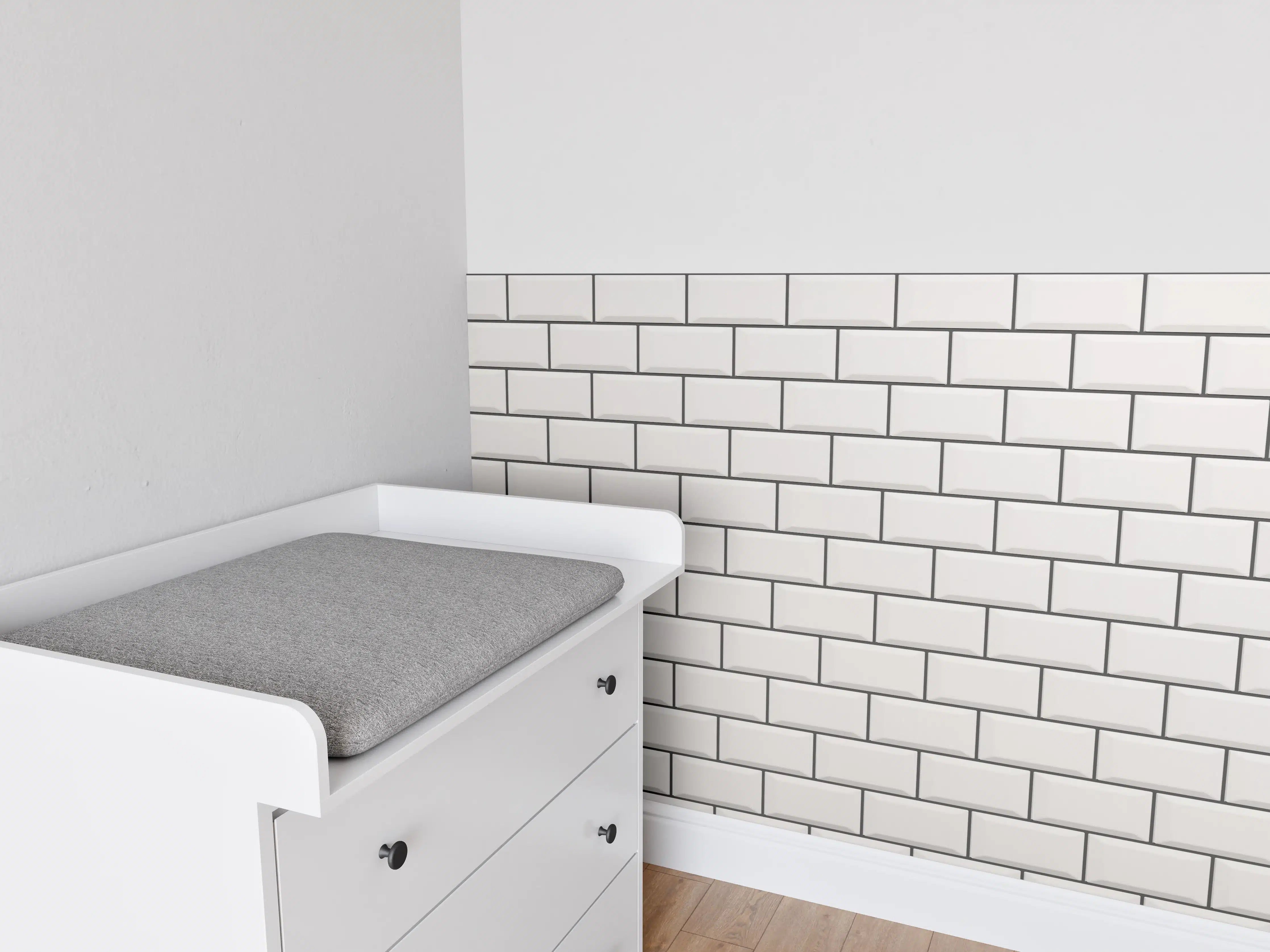 Babyzimmer Wandgestaltung - Weiße Ziegel Wandtextur