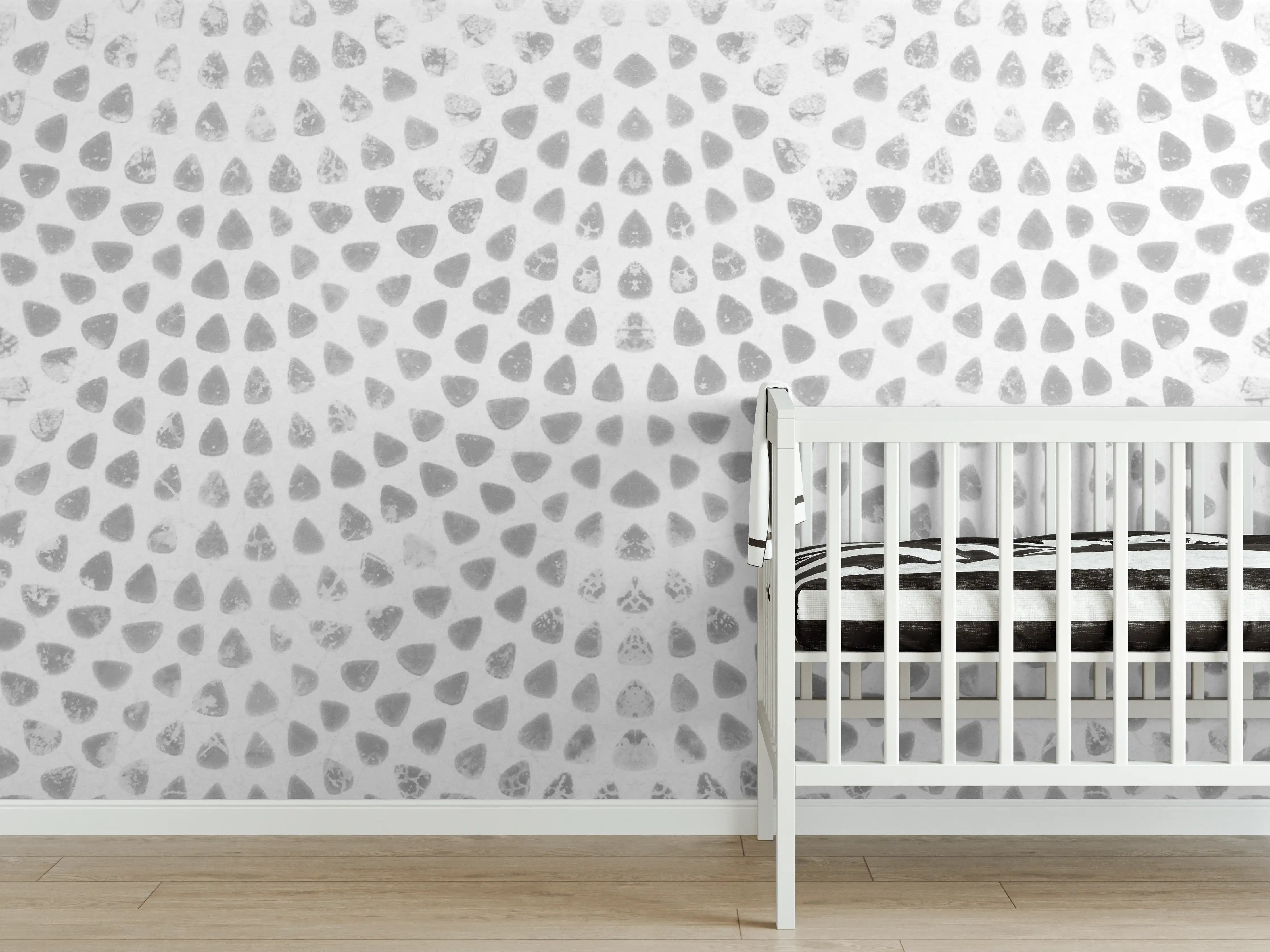 Babyzimmer Wandgestaltung - Weiße geometrisches Stempelmuster